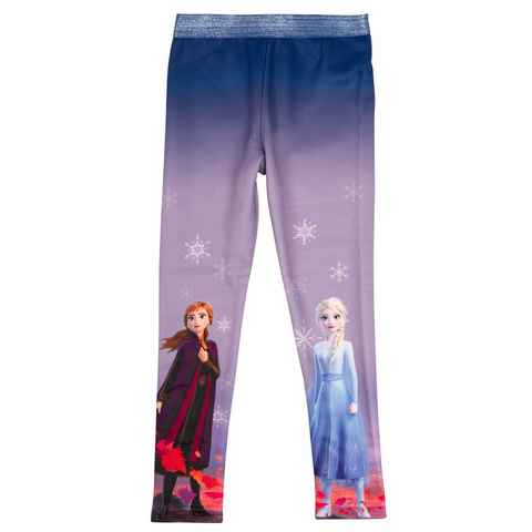United Labels® Leggings Die Eiskönigin Thermo Leggings Mädchen Frozen Winter Leggins Blau