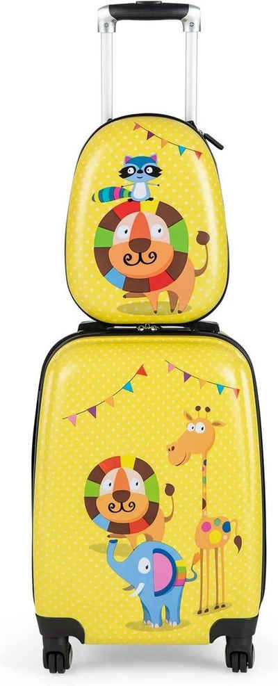 COSTWAY Kinderkoffer »Reisegepäck«, 2tlg Kinderkoffer + Rucksack