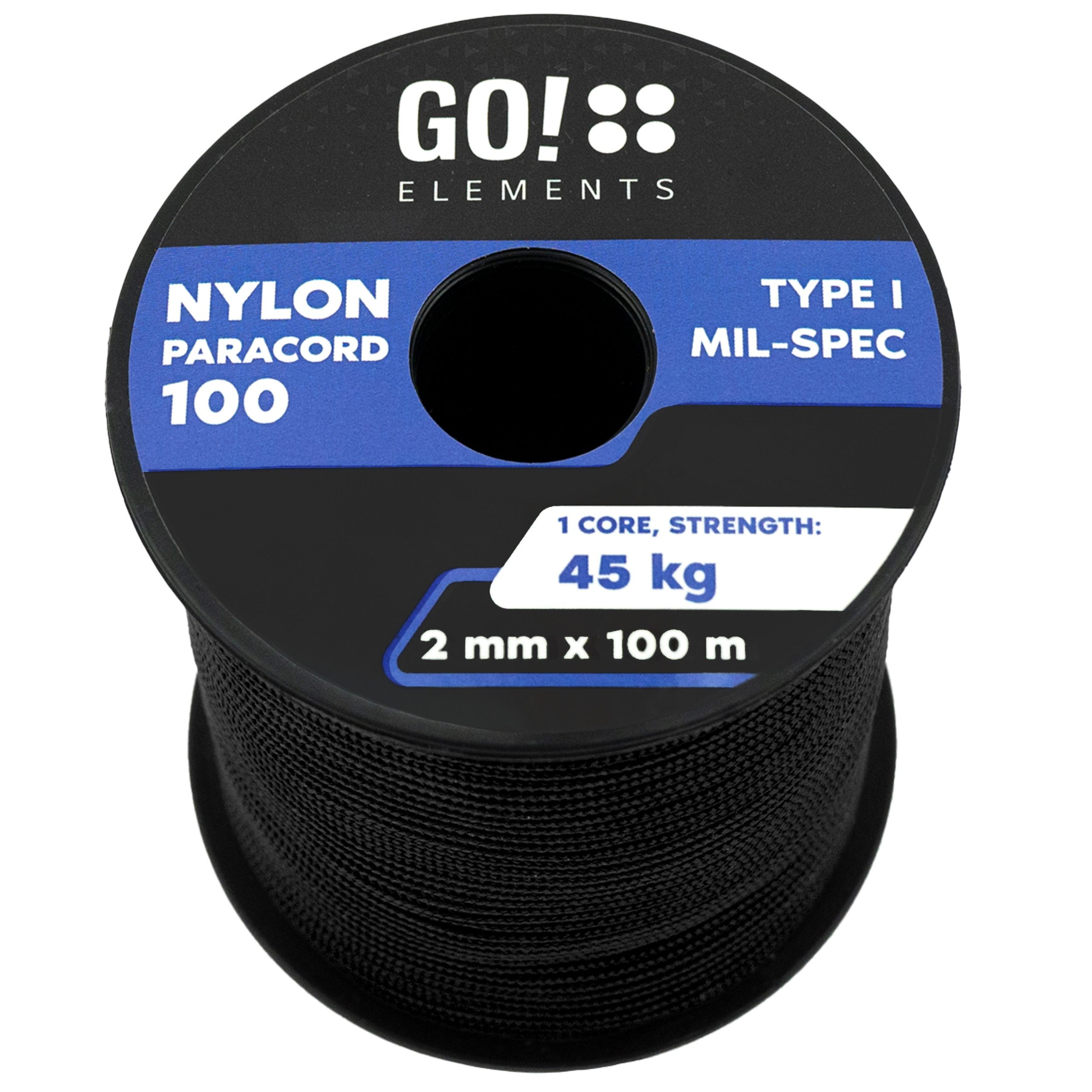 GO!elements Paracord 100 - 2mm Seil, Paracord 100 aus reißfester Nylonschnur
