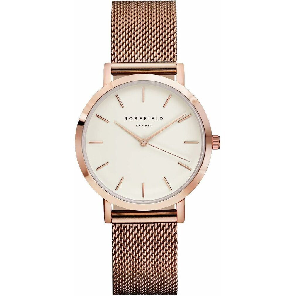 White-Rosegold The Tribeca Luxusuhr ROSEFIELD