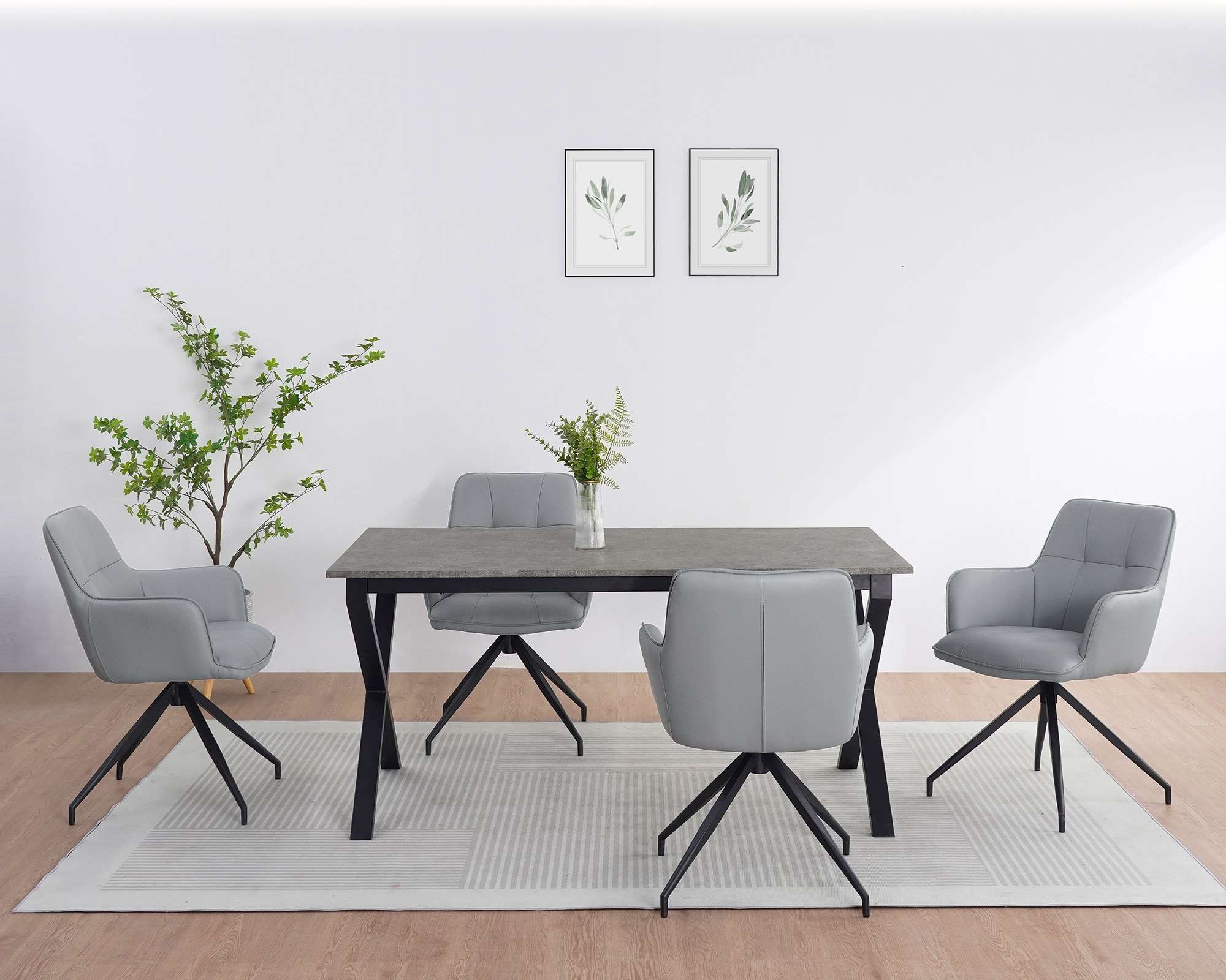 OTTO home Esstisch Boddhi, schwarzes Metallgestell, Plattenvarianten wählbar, sowie Größen