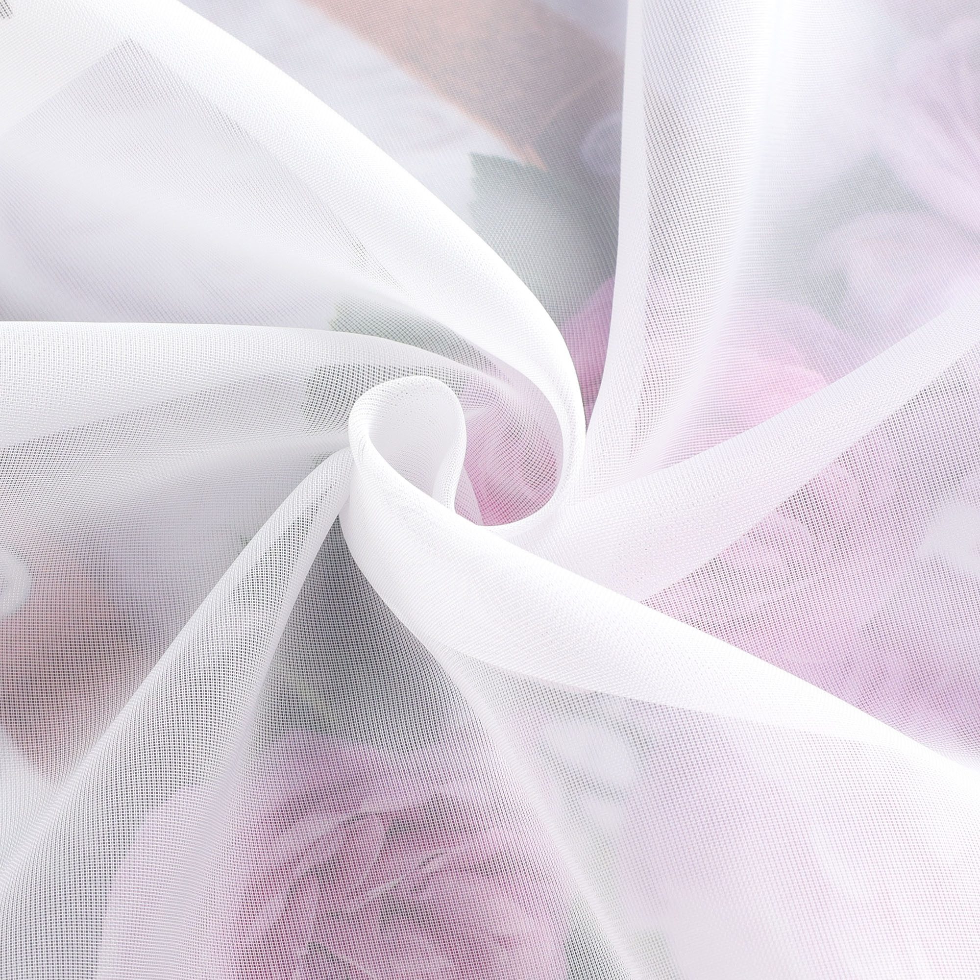 Joyswahl Scheibengardine Julie, minimalistisch, Schlaufen, transparent, Voile, moderne Bistrogardinen mit Satinband