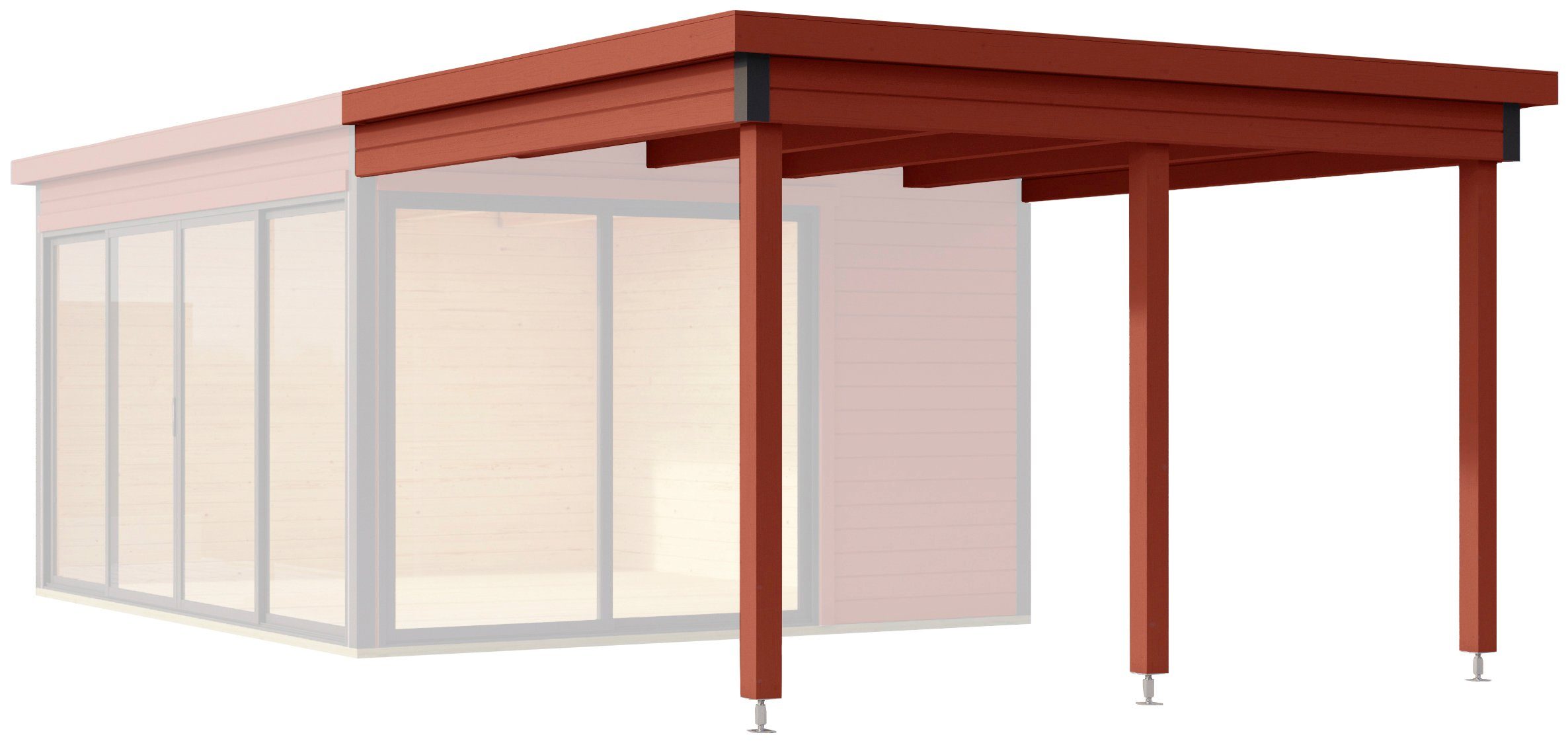 LASITA MAJA Gartenhaus-Anbaudach DOMEO 3 UND 4 DACHVERLÄNGERUNG SCHWEDENROT, BxT: 341,5x300 cm, für Domeo 3 und Domeo 4