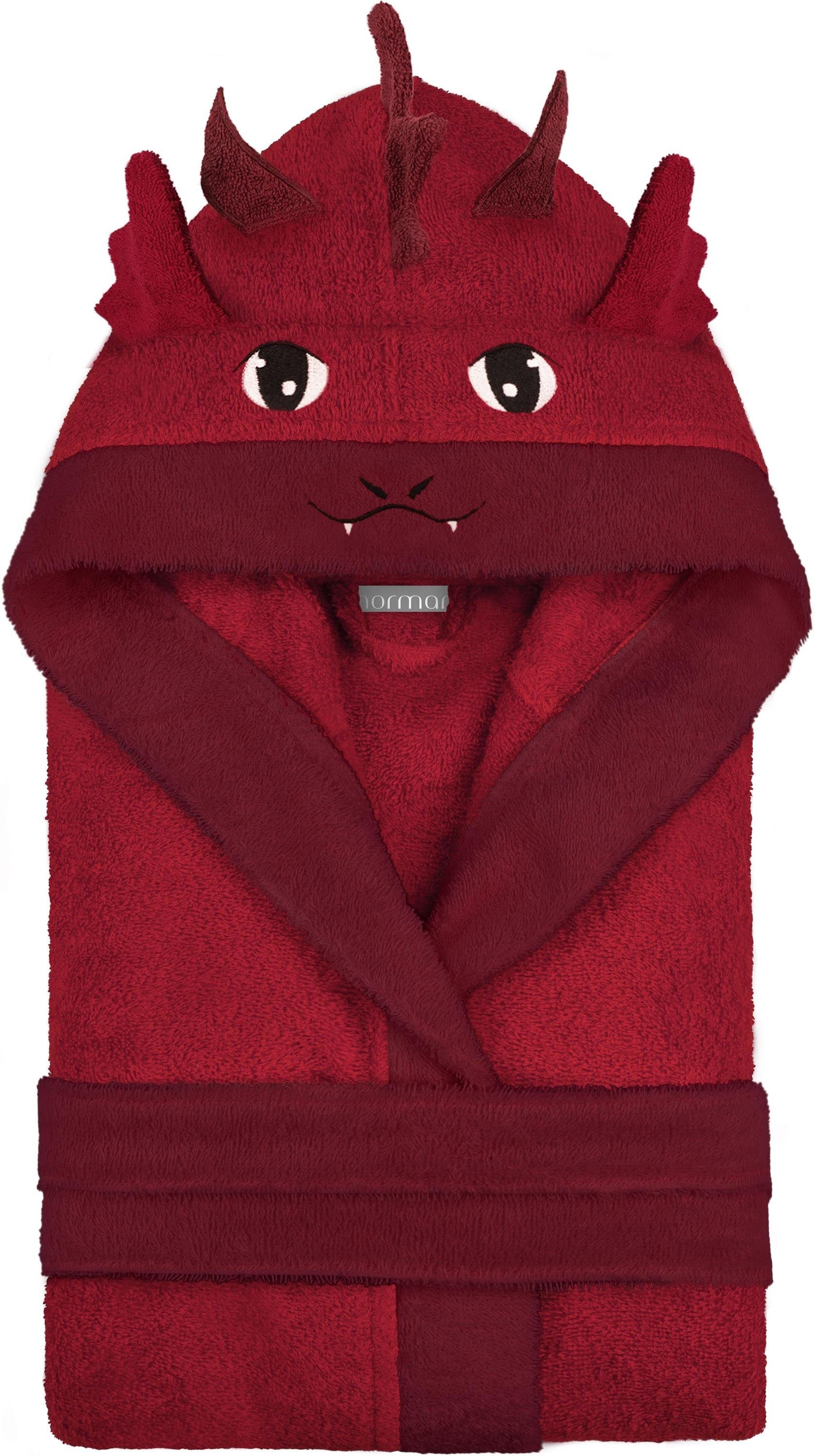 normani Kinderbademantel Kinder Bademantel aus Bio-Baumwolle Malia, Bio-Baumwolle, Kapuze, Bindegürtel, Kinder Bademantel aus weichem und schadtsofffreiem Material
