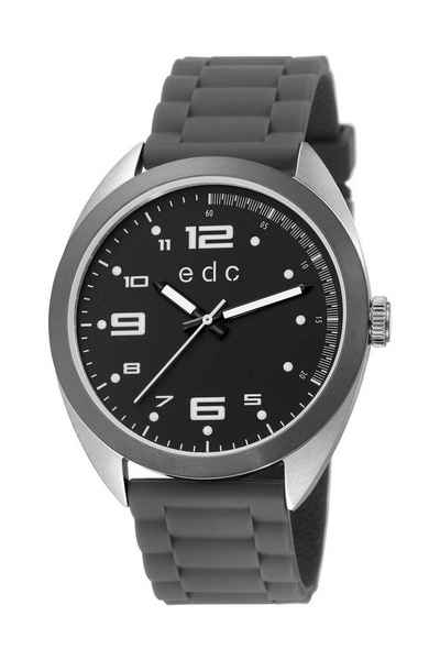 edc by Esprit Quarzuhr Timeless Adventure Black Grey, aus Edelstahl, Kunststoffband, Grau, Silber, Schwarz, Dornschließe