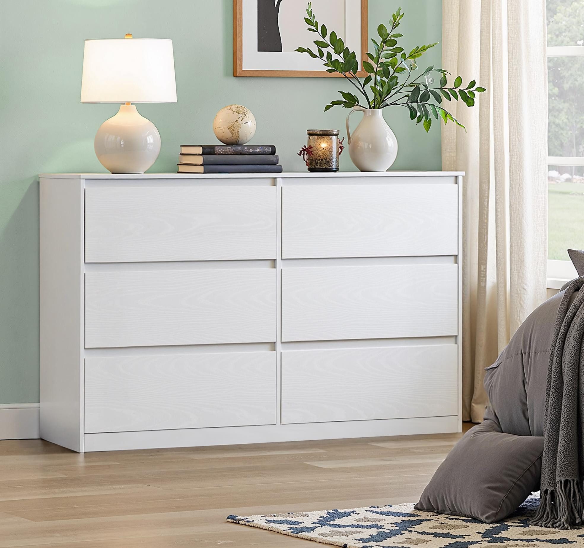 VASAGLE Kommode Kommodenschrank mit 6/8 Schubladen, 119,4 x 40 x 75 cm, für Schlafzimmer, Schubladenschrank, Wäschekommode