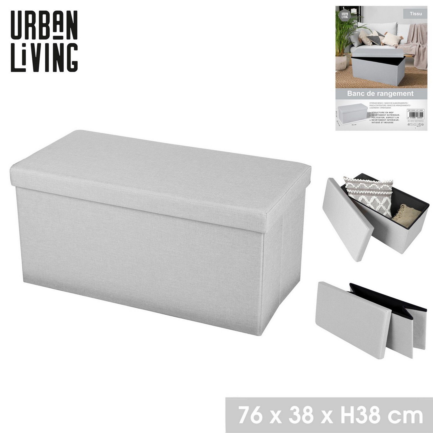 Urban Living Sitztruhe Sitzbank mit Aufbewahrungsbox günstig online kaufen