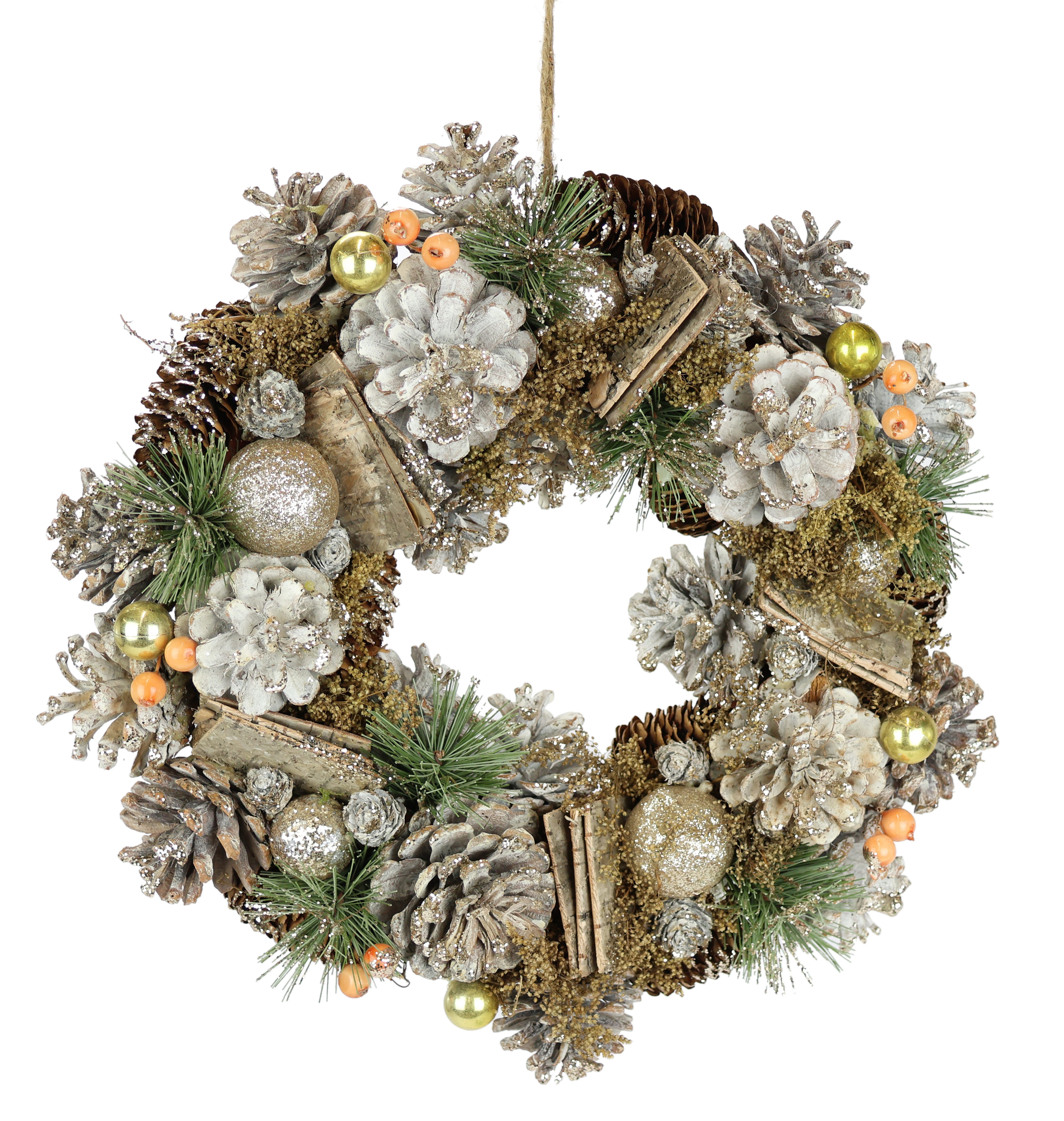 Kunstkranz NaturKranz Zapfen Zapfen, I.GE.A., Höhe 32 cm, Mit