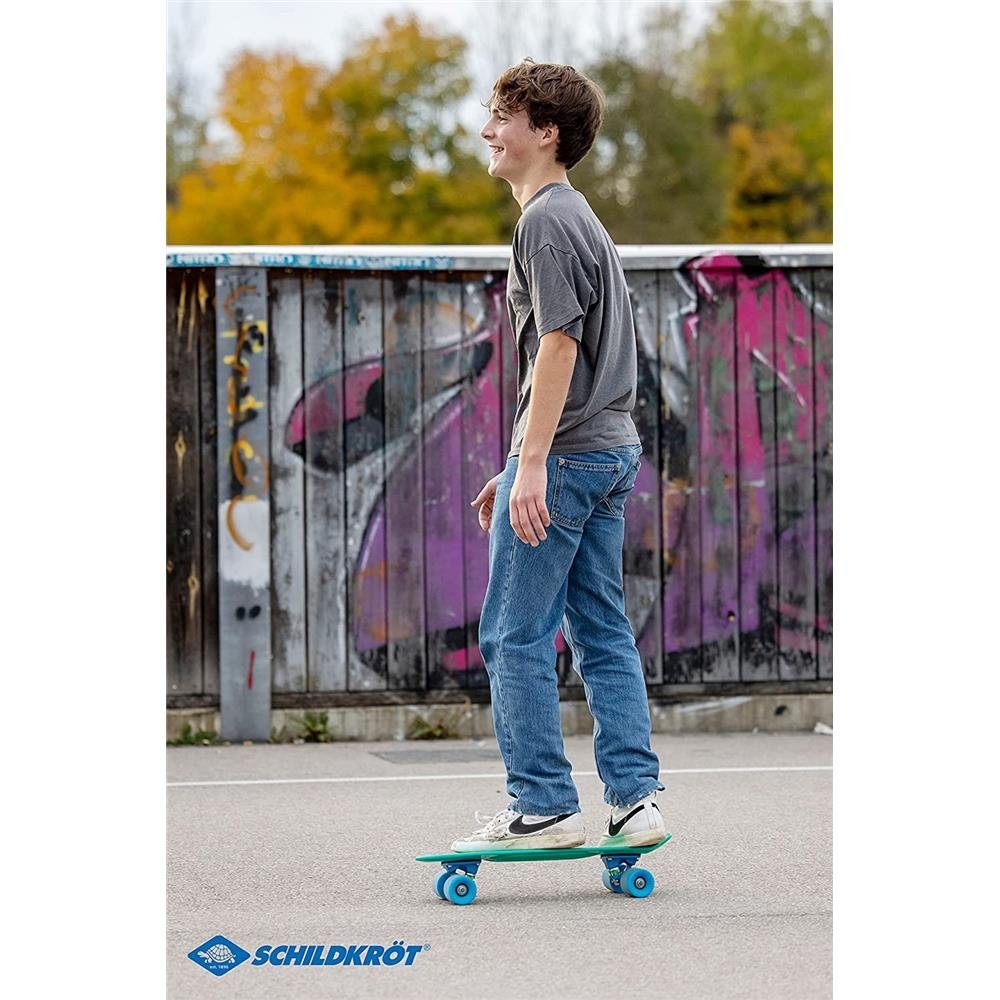 Sport Skateausrüstung Schildkröt Skateboard Retro Grün, Premium Board mit Kunststoff-Deck Rutschfest Robust