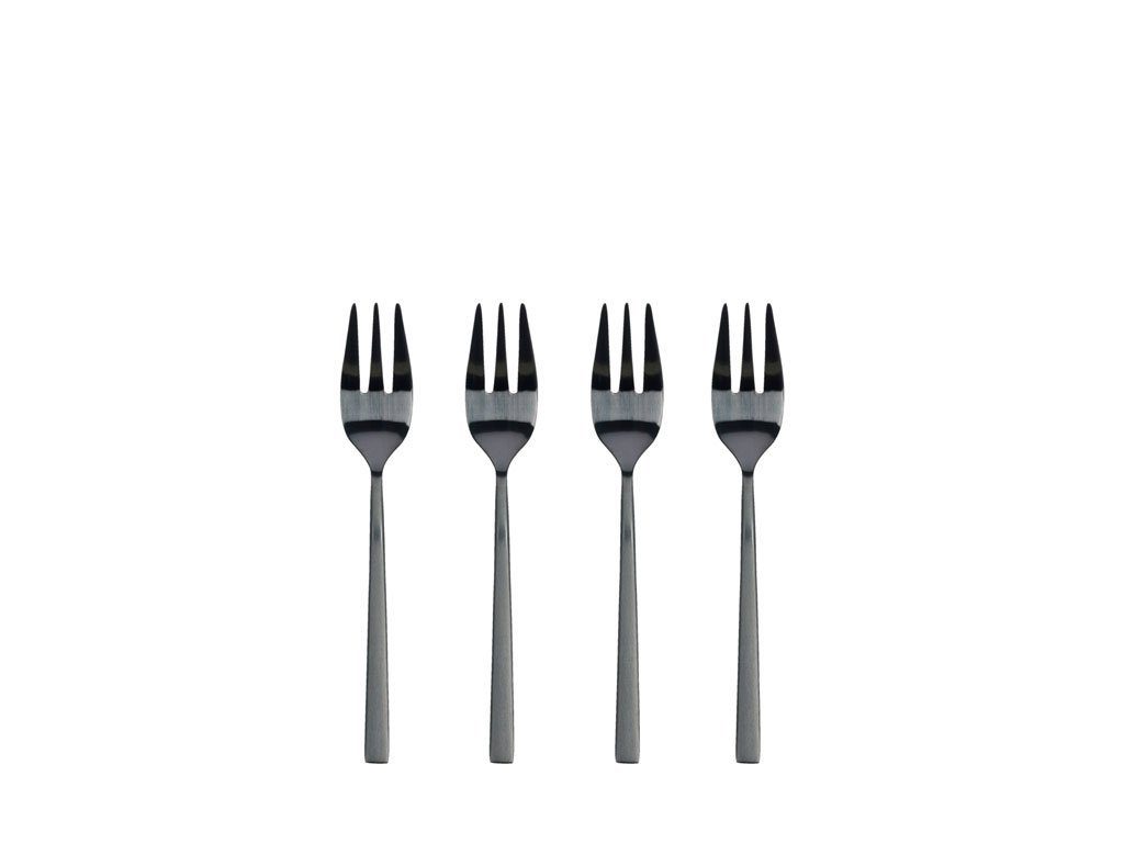 Bitz Besteck-Set Kuchengabelset schwarz matt 14,5 cm 4tlg., Edelstahl 18/8, Kuchengabel 14,4 cm 4 Stck Schwarz