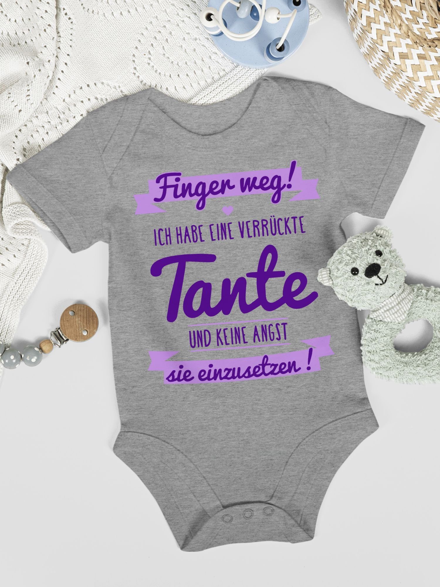 habe meliert Ich Sprüche verrückte Shirtracer Tante 3 eine Lila Shirtbody dunkel Grau Baby