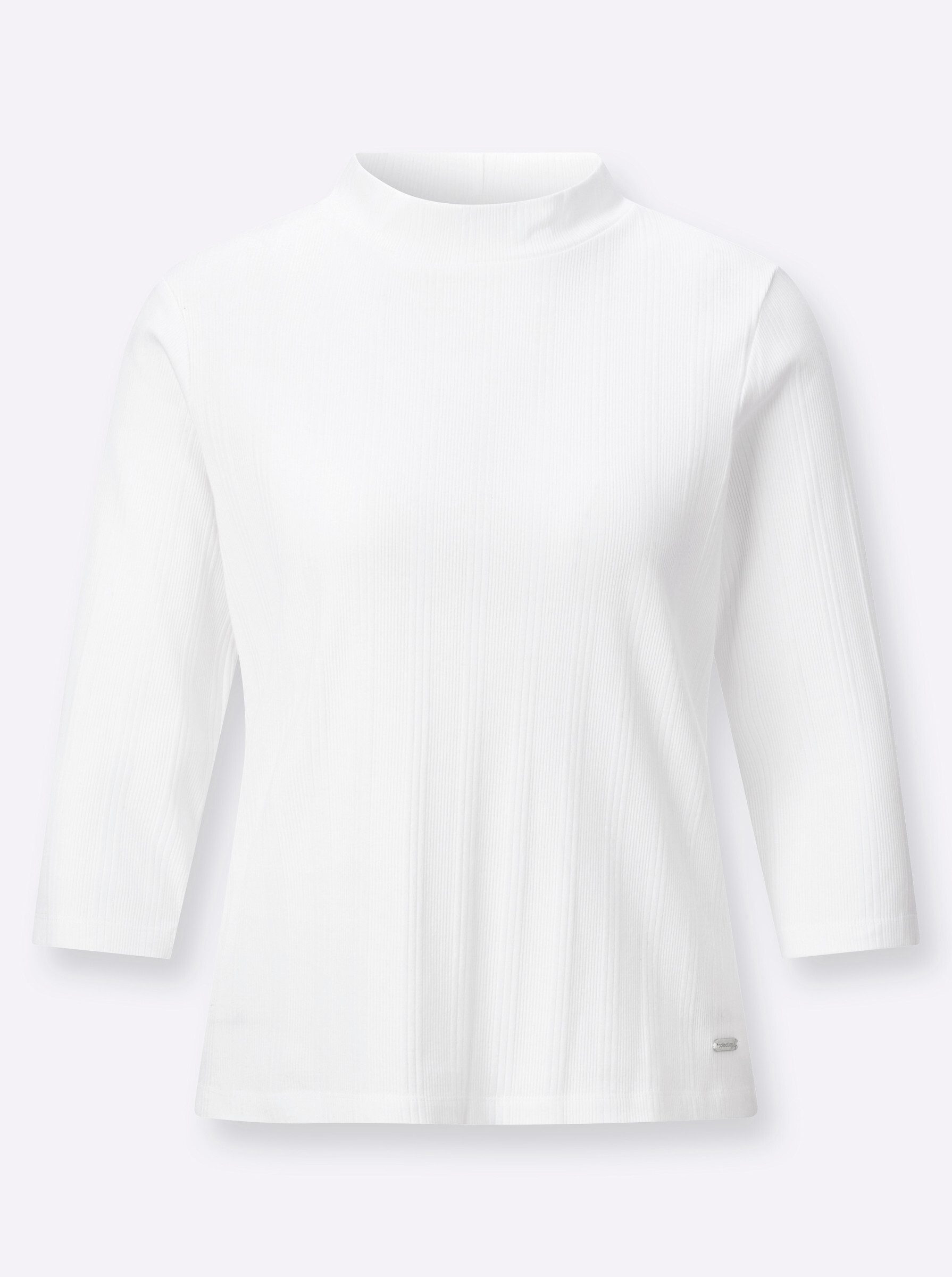 T-Shirt Stehkragen-Shirt 3/4-Arm