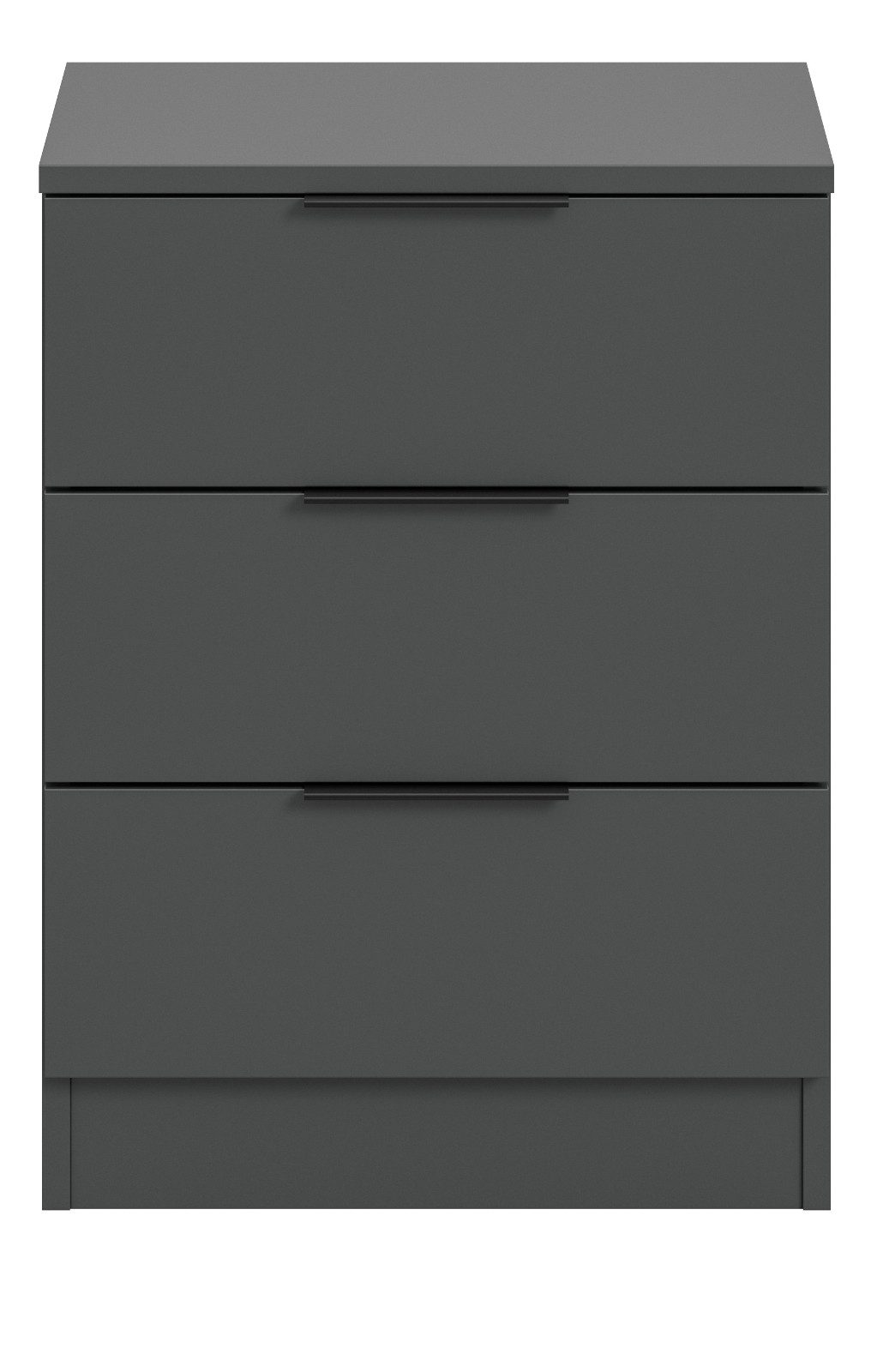 Inn.Furn Nachttisch Swan (Nachtkommode in Grau, 3 Schubladen, 45 x 60 cm), Boxspring geeignet, Vollauszug