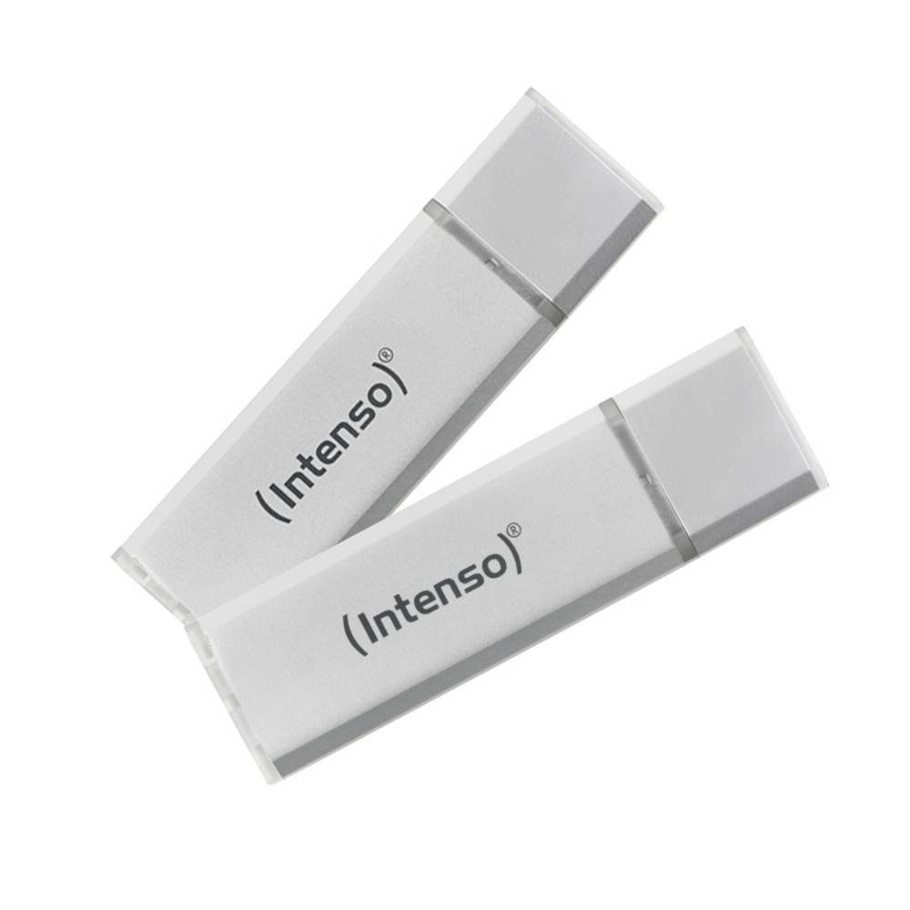 Intenso USB-Stick 64 GB 2 St 3531494 USB-Stick (2er Set, Aluminium Gehäuse)