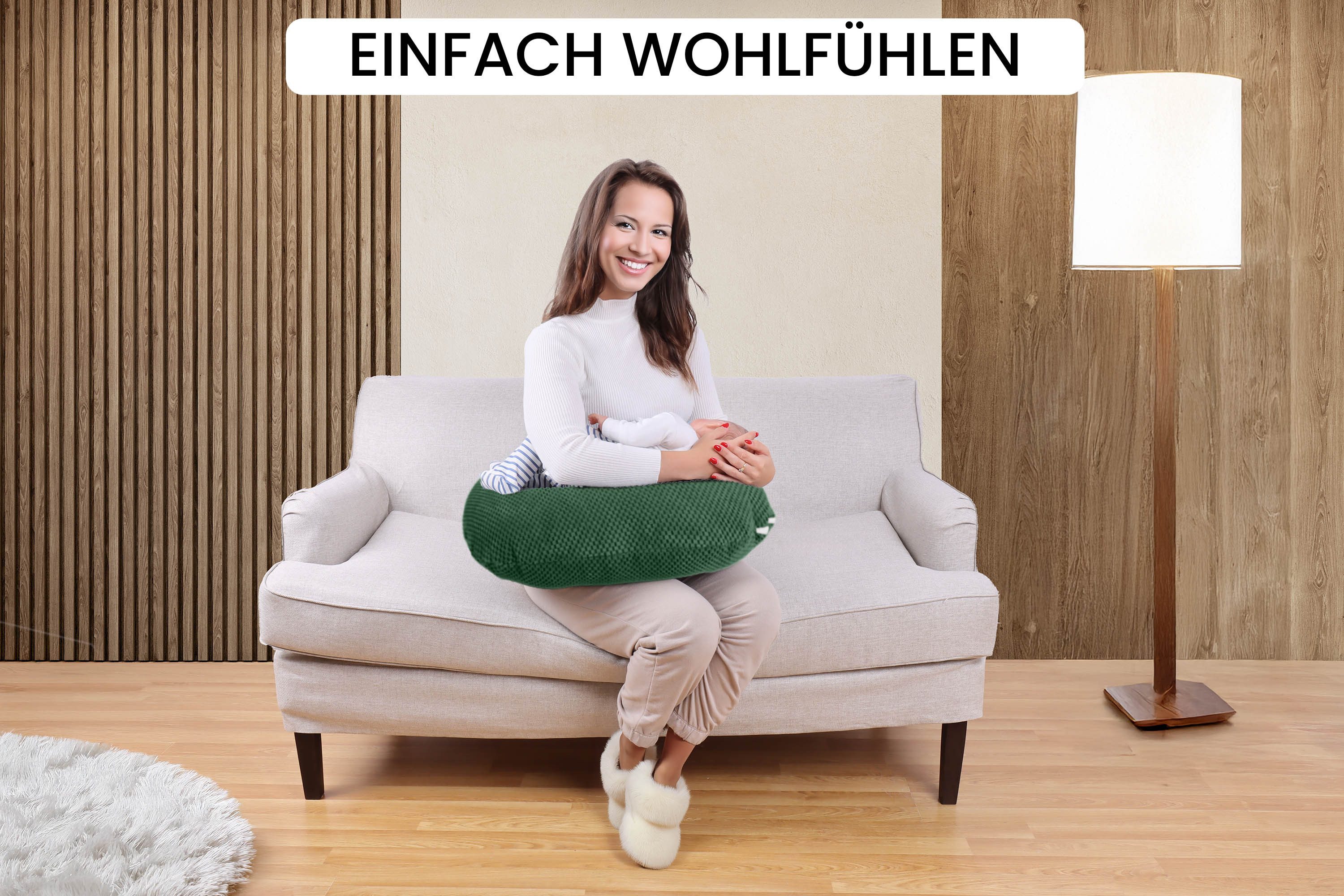 Amilian Stillkissen Stillmond Stillhörnchen klein - Mondkissen - Babykissen, weich, Reißverschluss, EU-Herstellung – Bild 5 von 5