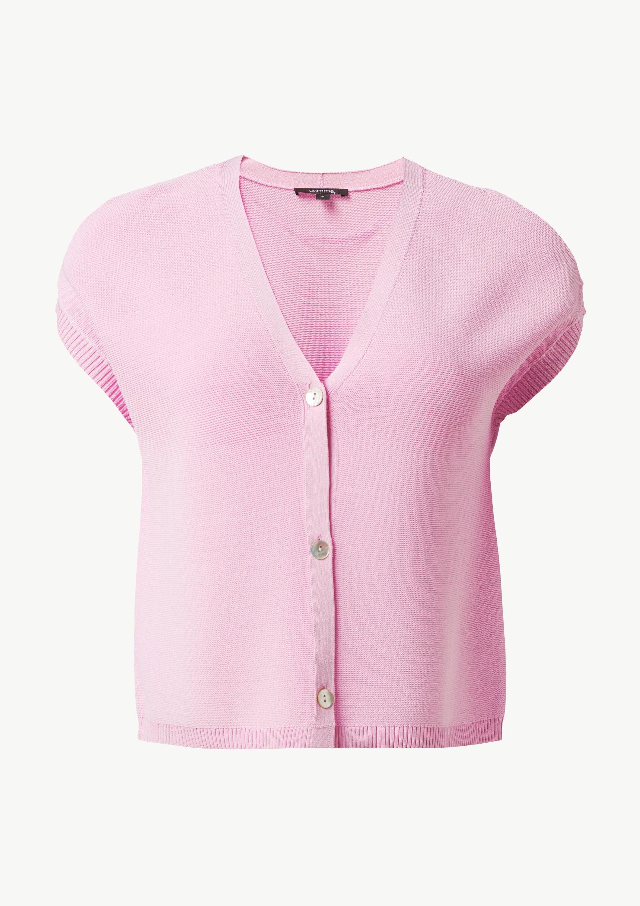 comma Cardigan Strickjacke Kurze Strickjacke mit V-Ausschnitt