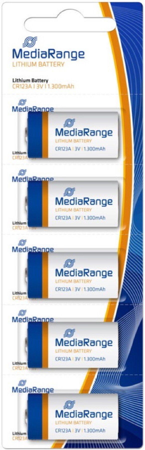 Mediarange 5 Mediarange CR123A Lithium Batterien im 5er Blister Knopfzelle