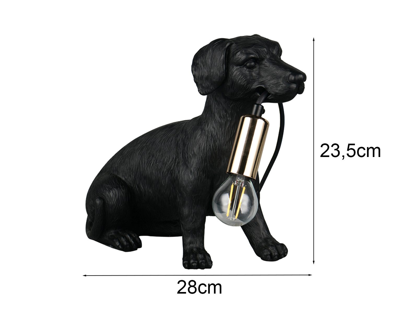 Reality Leuchten LED Tischleuchte aus Kunststoff Hundelampe, Höhe 23,5cm, dimmbar, LED wechselbar, warmweiß, besondere Nacht-tischlampe ausgefallene Tierlampe D – Bild 4 von 5