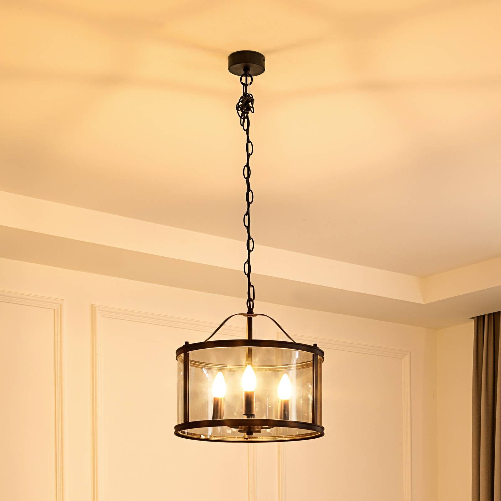 Lucande Hängeleuchte Eryk, Metall, Schwarz IP20, 3 x 10 W LED