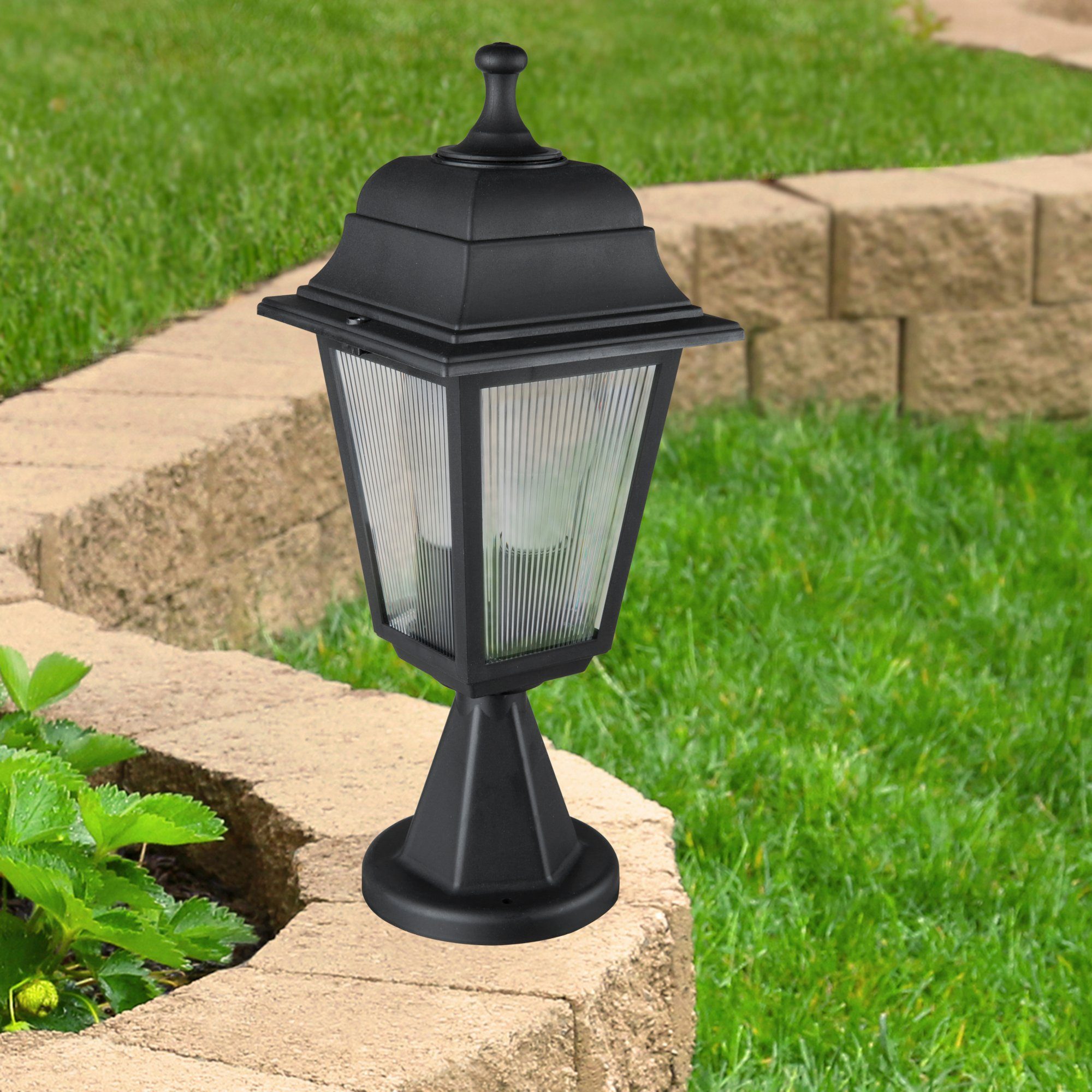 lux.pro Außen-Stehlampe, ohne Leuchtmittel, »Ipswich« Gartenlaterne stehend 1xE27 38 x 15 cm Schwarz