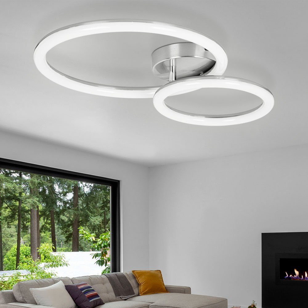 Strahler Lampe LED-Leuchtmittel LED Decken Warmweiß, fest Deckenleuchte, Zimmer Design verbaut, Ringe Wohn etc-shop Ess LED