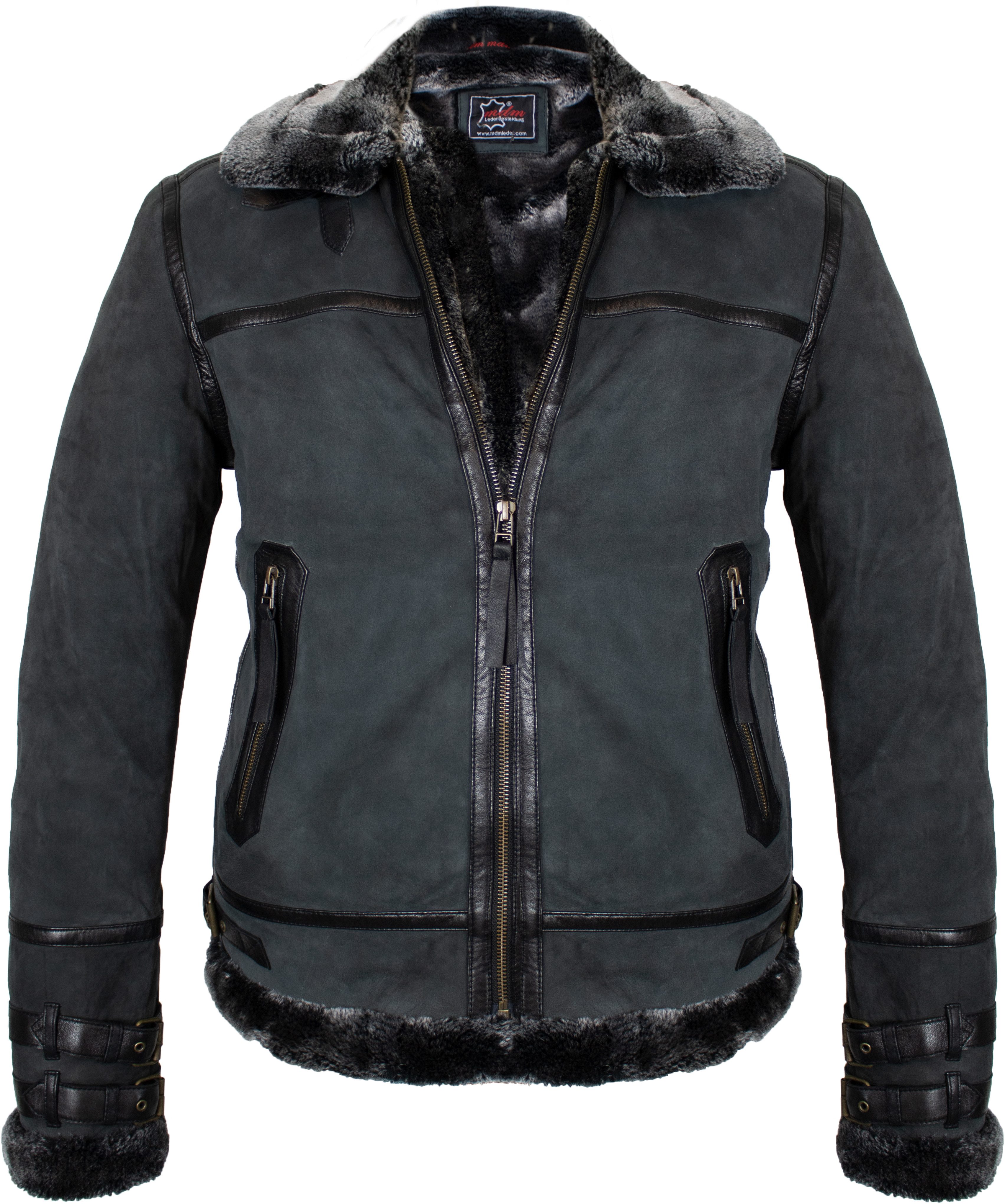 MDM Lederjacke Herren Fell Lederjacke Fliegerjacke günstig online kaufen