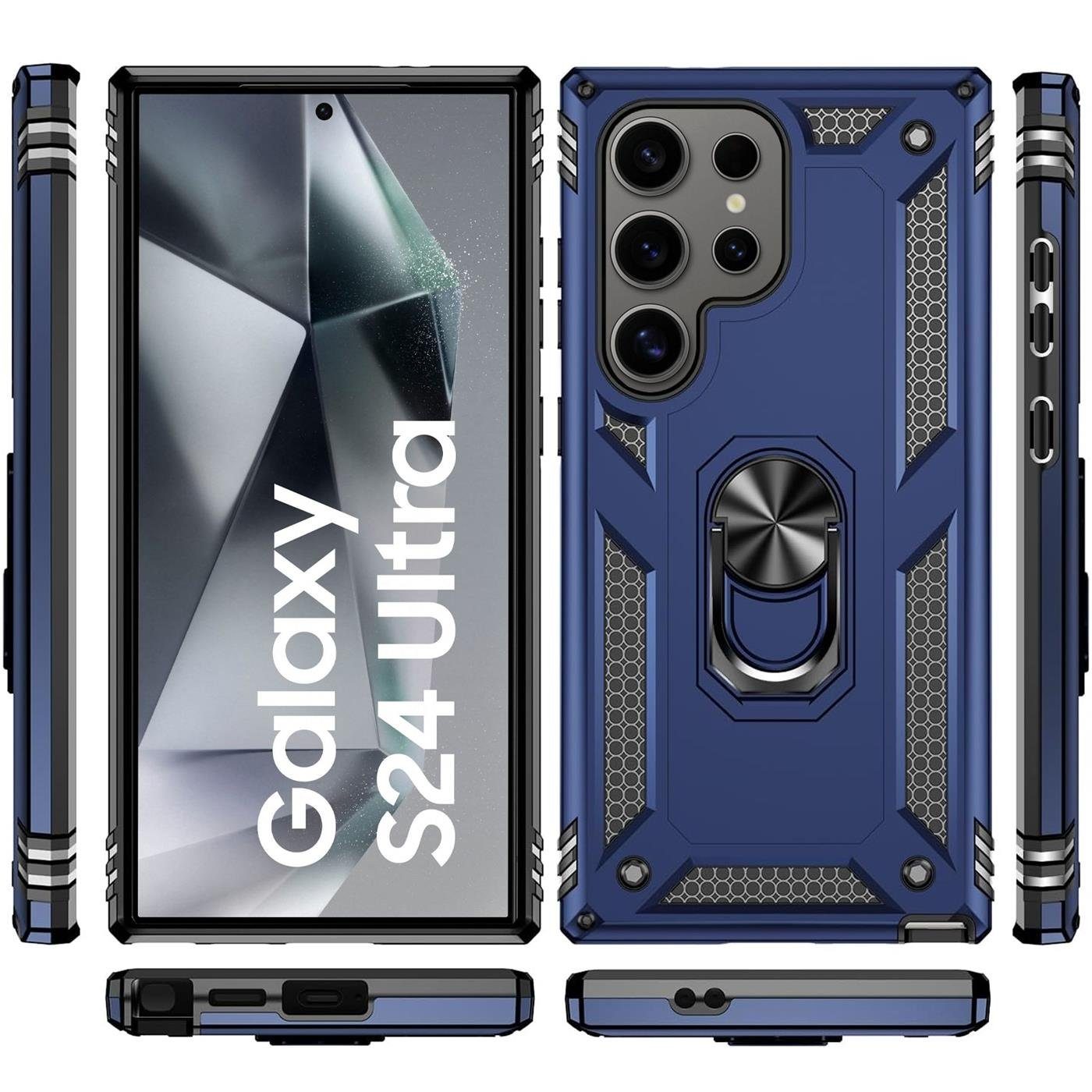 CoolGadget Handyhülle Armor Shield Case für Samsung Galaxy S24 Ultra 6,1 Zoll, Outdoor mit Magnet Ringhalterung Handy Hülle für Samsung S24 Ultra 5G – Bild 2 von 5