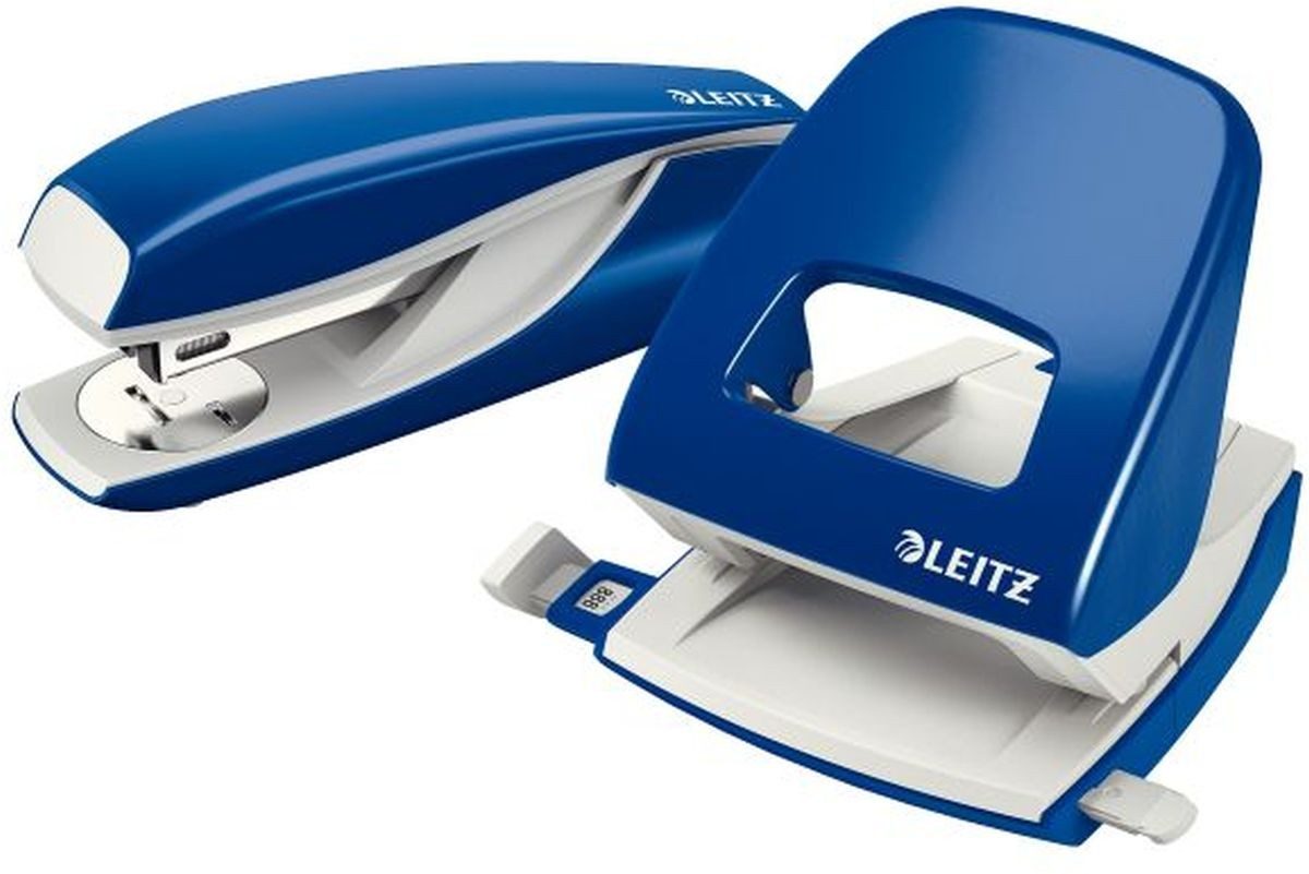 LEITZ Tischaufsatz Locher NeXXt 5008 und Heftgerät NeXXt 5502 im Set blau