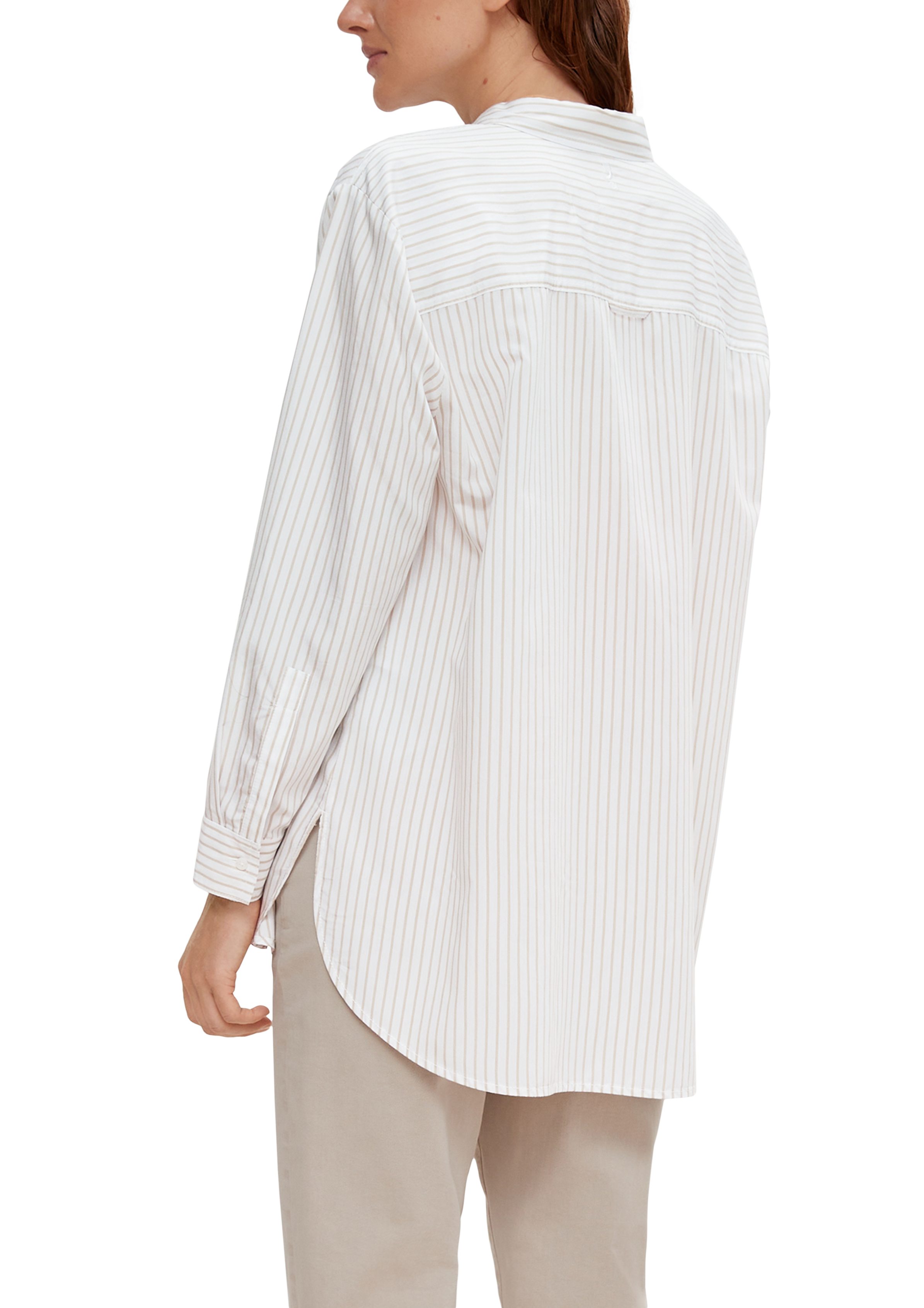im Weiß comma Streifen-Bluse casual Loose Fit Langarmbluse identity