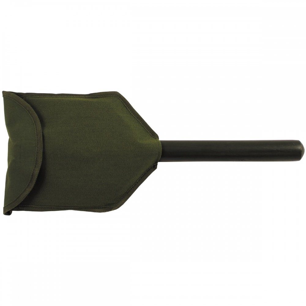 MFH Spaten Klappspaten, Holzstiel, oliv, PVC Hülle, 2-teilig, (Set), zusammenklappbar durch Drehverschluss mit Feder