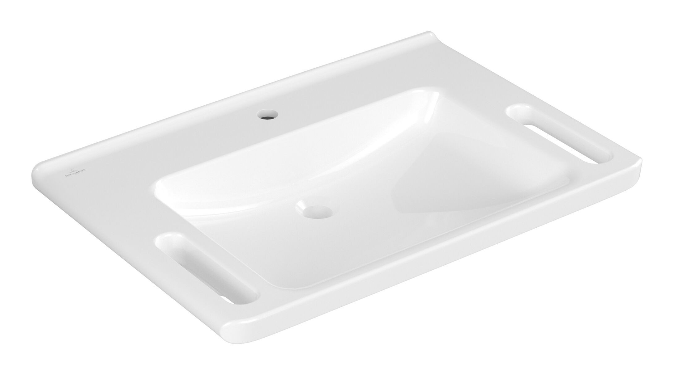 Villeroy & Boch Waschbecken ViCare, ViCare m. 1 Hahnloch o. Überlauf 800 x 550 x 180 mm - Weiß Alpin