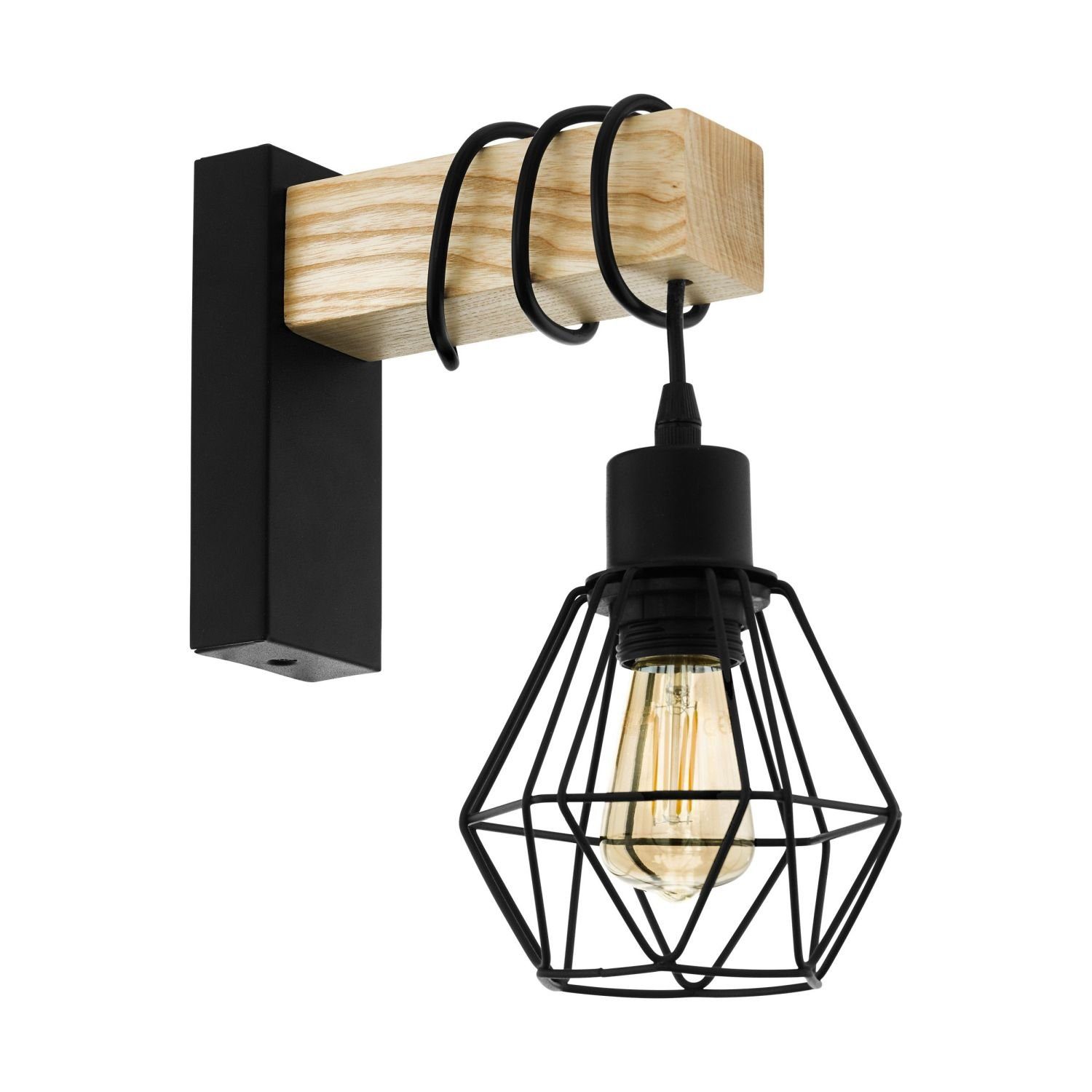 Licht-Erlebnisse Wandleuchte »TOWNSHEND«, Wandlampe Retro Metall Holz  geometrisch E27 online kaufen | OTTO