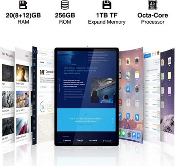 DOOGEE T10 Plus 20GB RAM (1TB TF) Tablet (10.5", 256 GB, Android 13, 4G LTE, 2K 1920*1200 Octa-Core,8250mAh Akku,13MP+8MP Kamera,GPS/mit Hülle 2023)