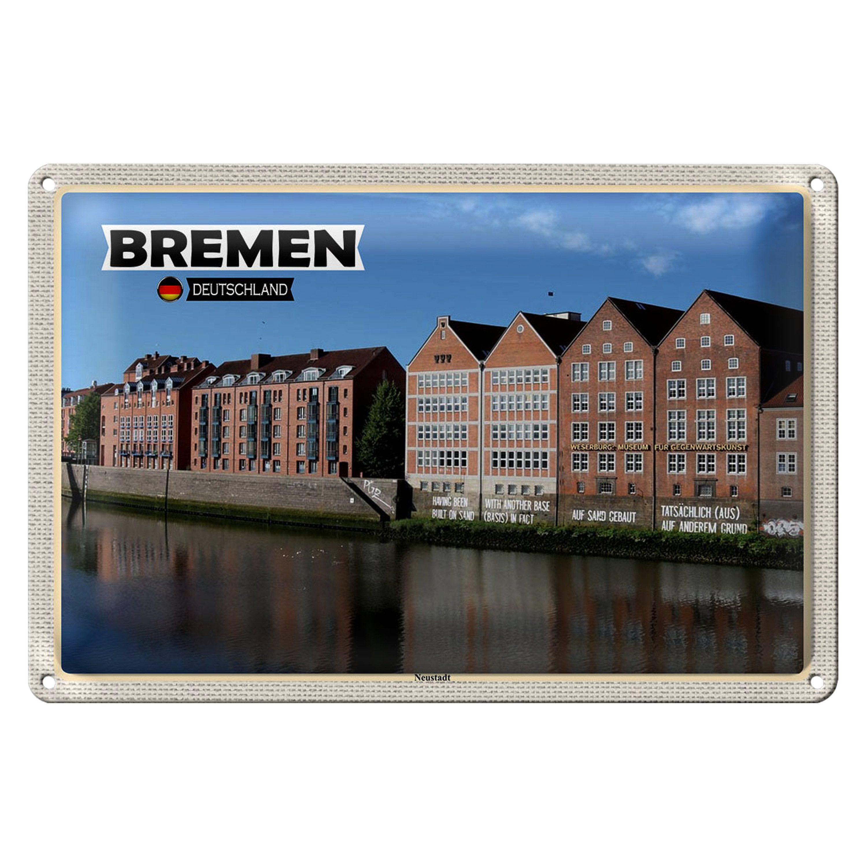 Roomando Metallschild Blechschild Städte Bremen Deutschland Neustadt 30x20cm
