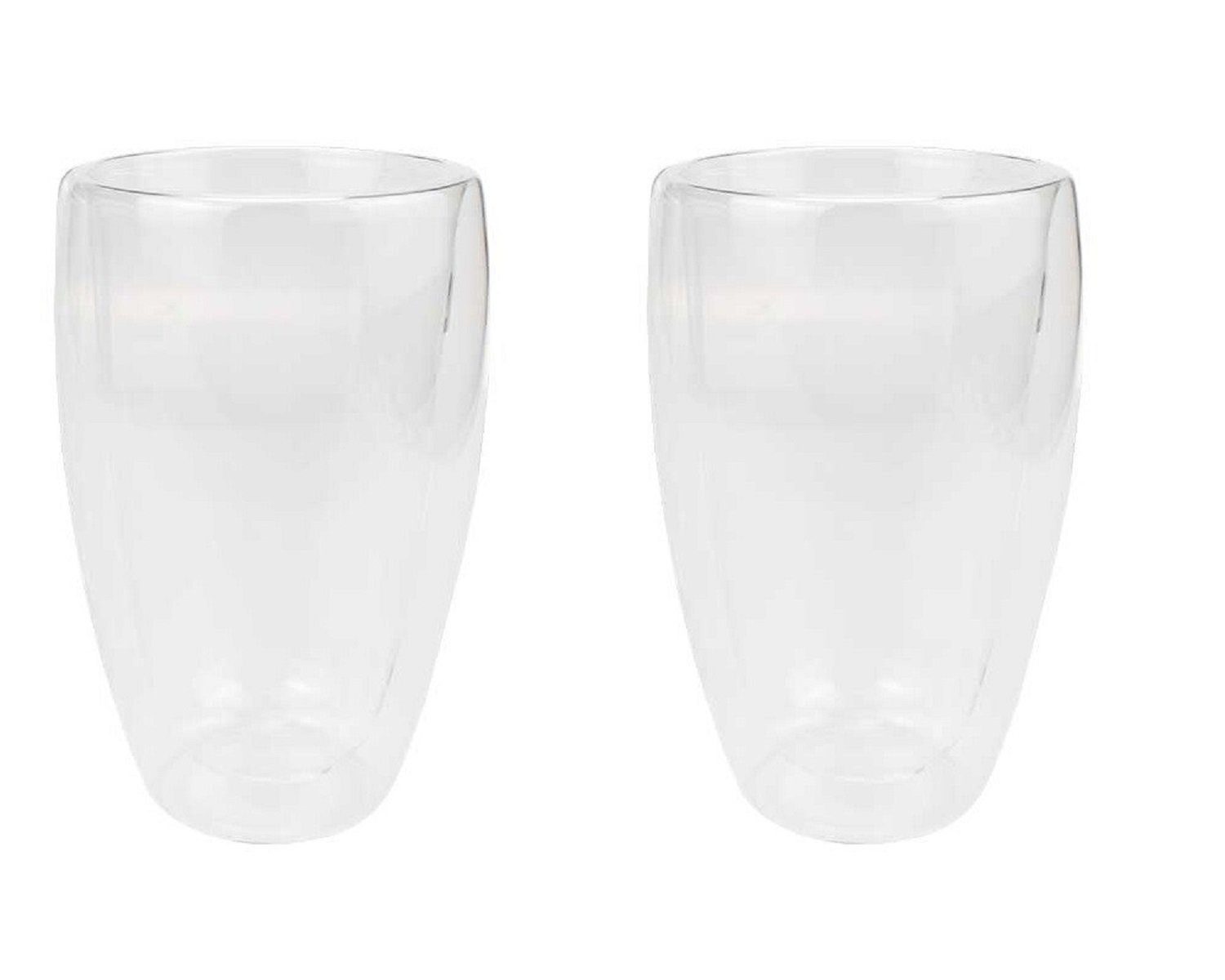 Schäfer Gläser-Set 2er Set Doppelwandiges Thermoglas ohne Henkel transparent