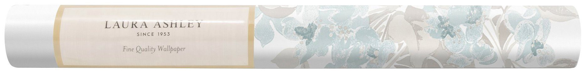 Druck, FSC® Länge zertifiziert, ASHLEY LAURA lebhaftem 10 Apple hellblau gemustert, mit Blossom, Meter Vliestapete