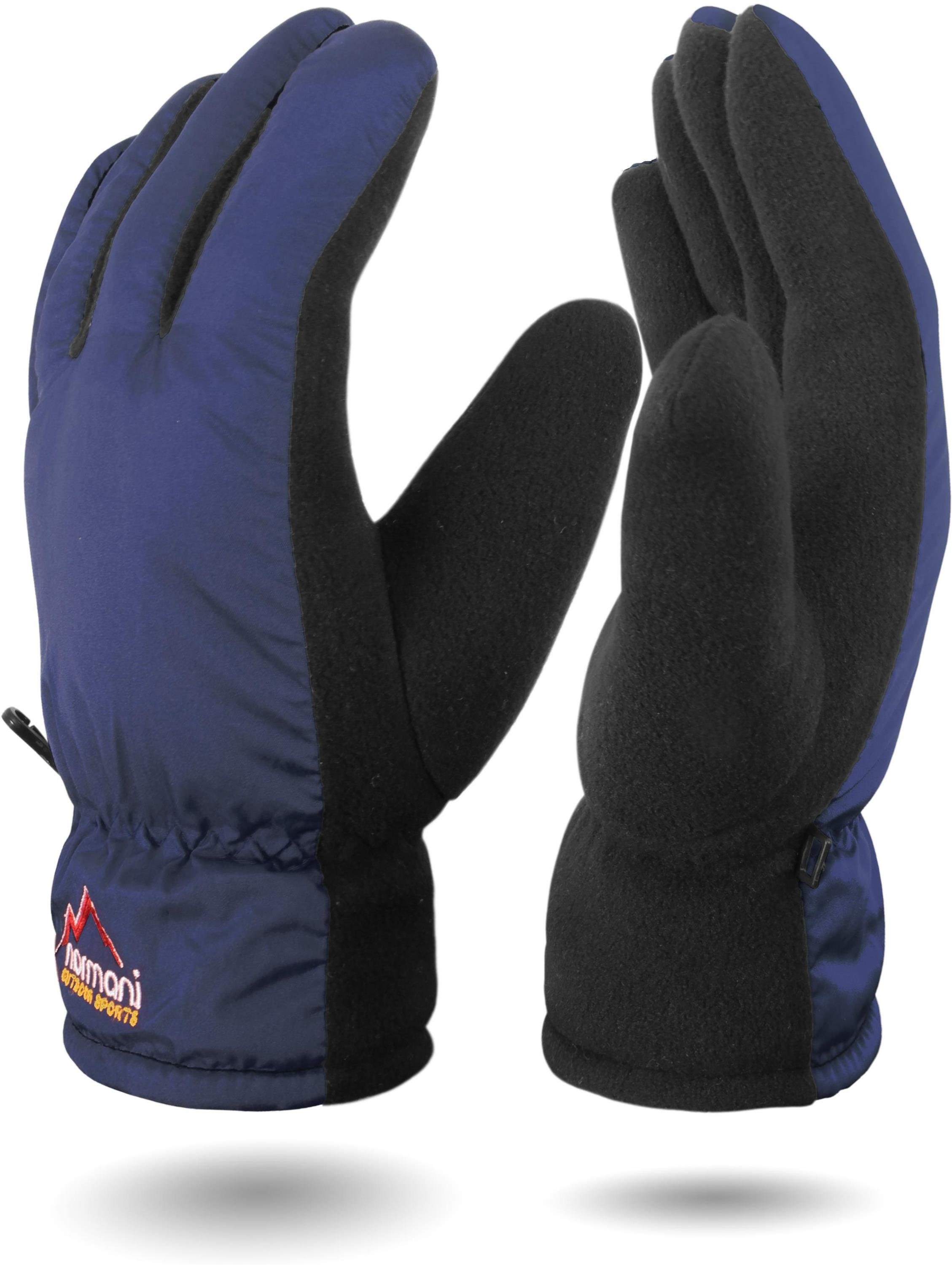 normani Skihandschuhe Herren Handschuhe TOG-Wert 9.8 Thermohandschuhe Innenfutter mit bis -10°C Skihandschuhe - Winterhandschuhe Navy Fleece Lupus