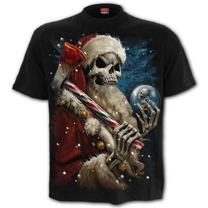Spiral Print-Shirt Gothic Shirt Weihnachten Spiral Candy Cane Santana