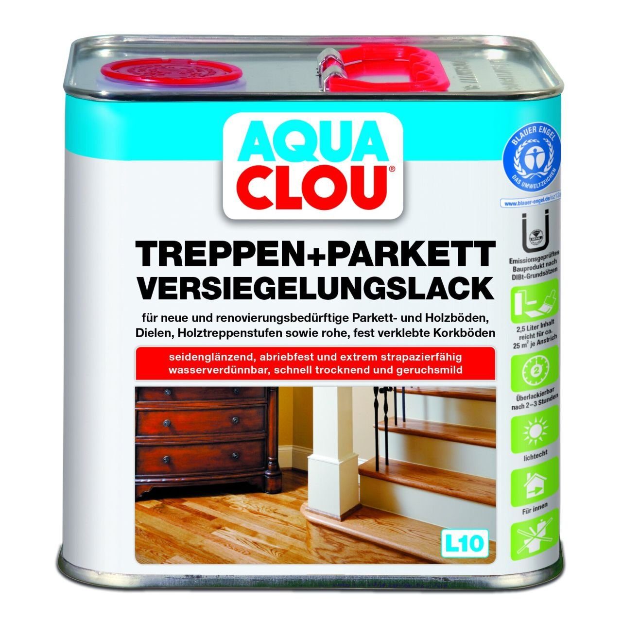 Aqua Clou Klarlack Aqua Clou Versiegelungslack 2,5 L für Treppen und