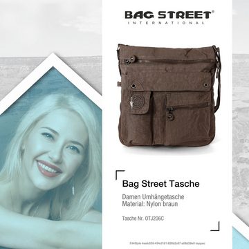 BAG STREET Umhängetasche Bag Street Damenhandtasche Umhängetasche (Umhängetasche), Umhängetasche Nylon, braun ca. 31cm x ca. 33cm