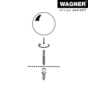 WAGNER design yourself Bodentürstopper GOLFBALL - Durchmesser Ø 32 x 29 mm, hochwertiger Kunststoff, in schwarz & weiß, zum Schrauben, inklusive Montagematerial