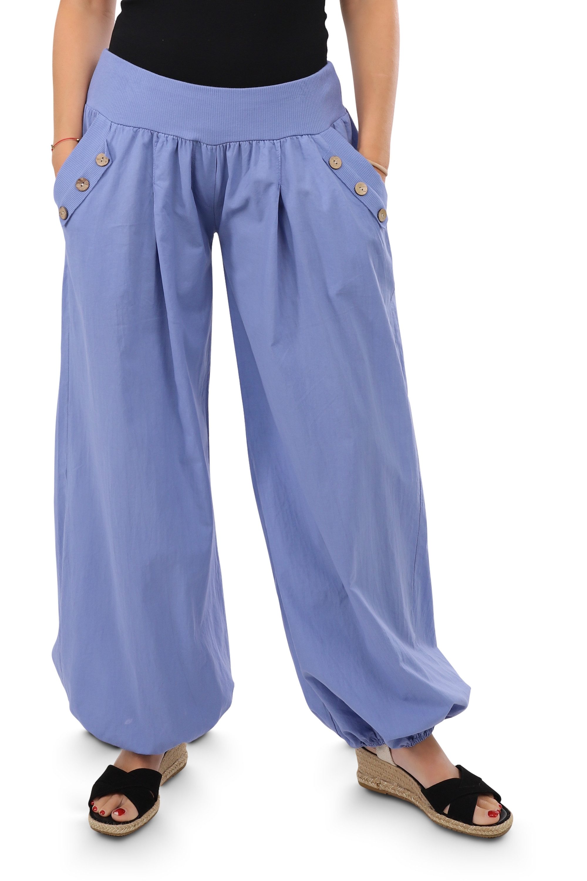 Haremshose malito Damen Pumphose mit Holzzierknöpfen 23245H