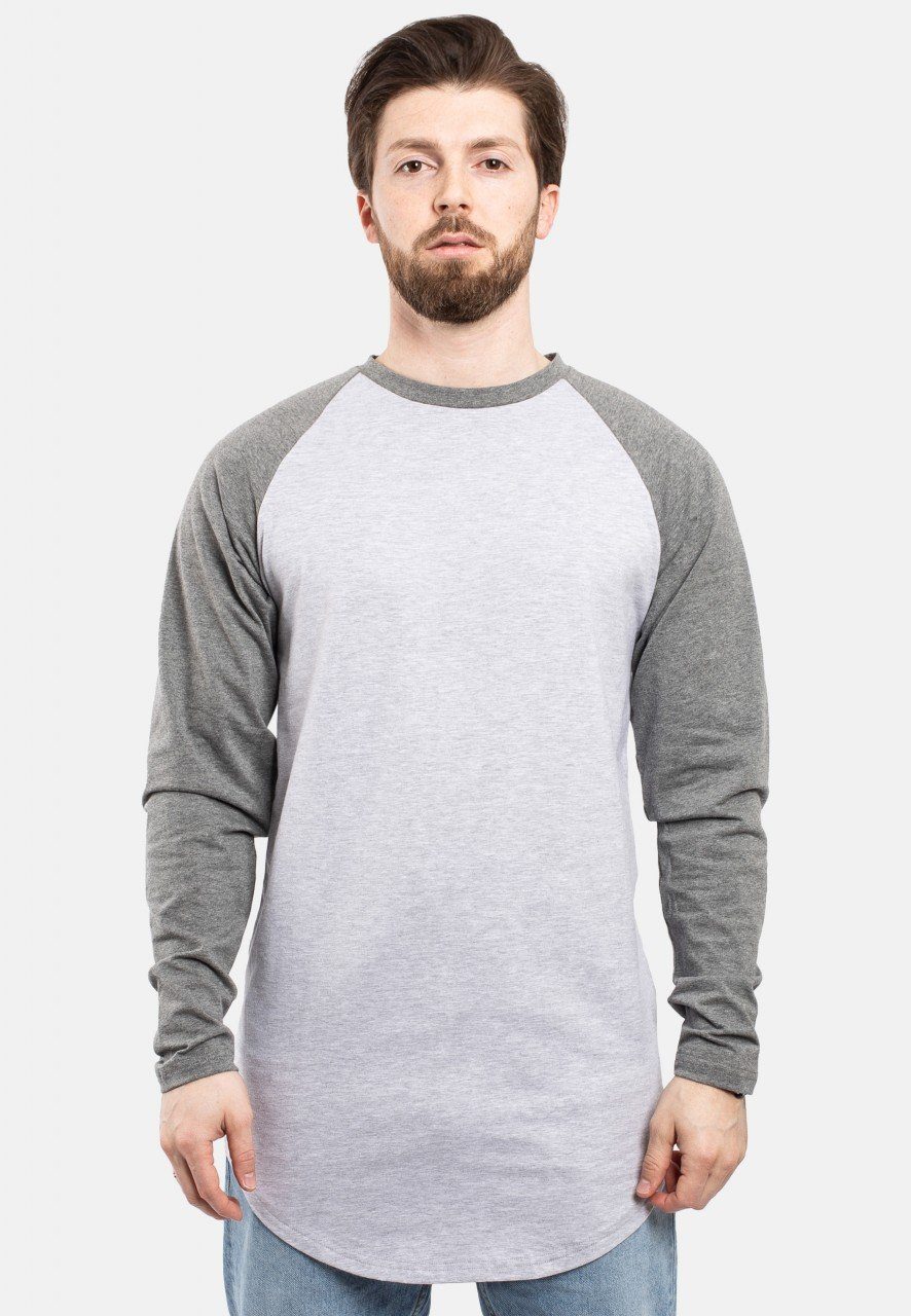 Blackskies T-Shirt Baseball Longshirt T-Shirt Ashgrau-Silbergrau Medium