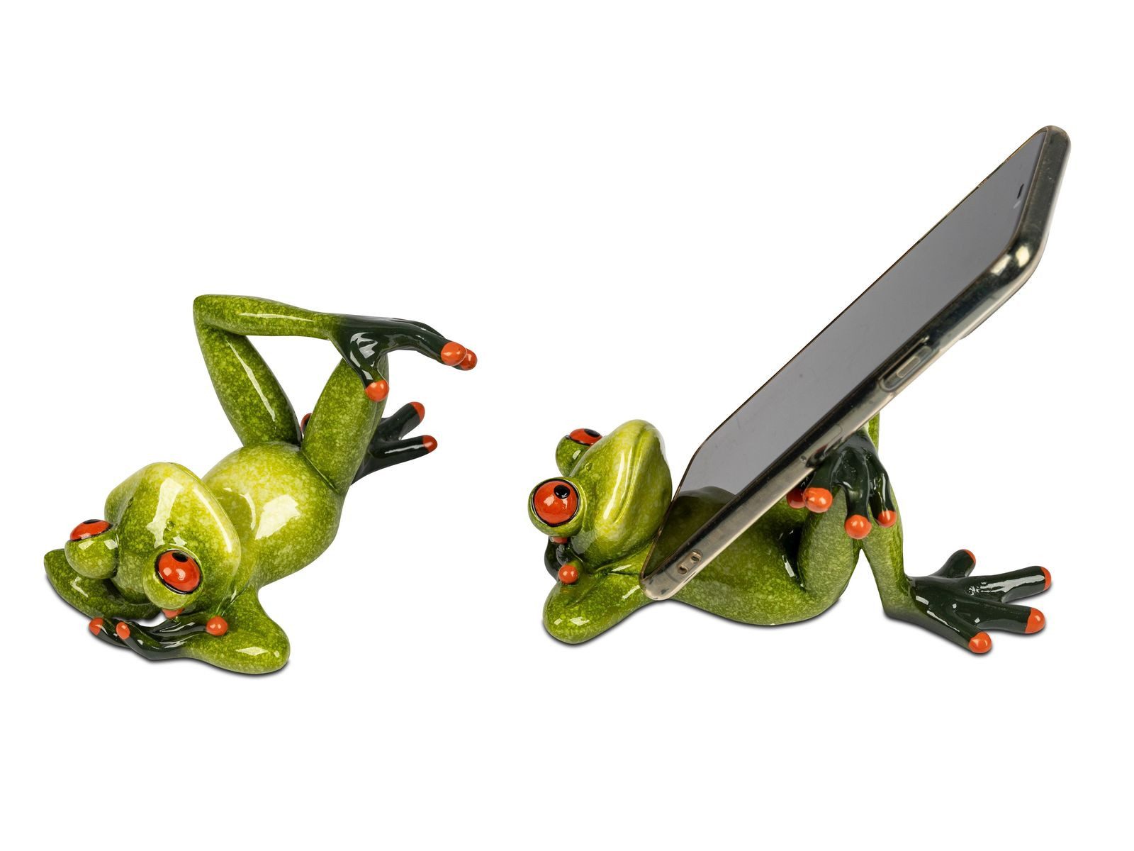 formano Sammelfigur Frosch Handyhalter Smartphone-Halterung Polyresin Froschhausen 15 cm