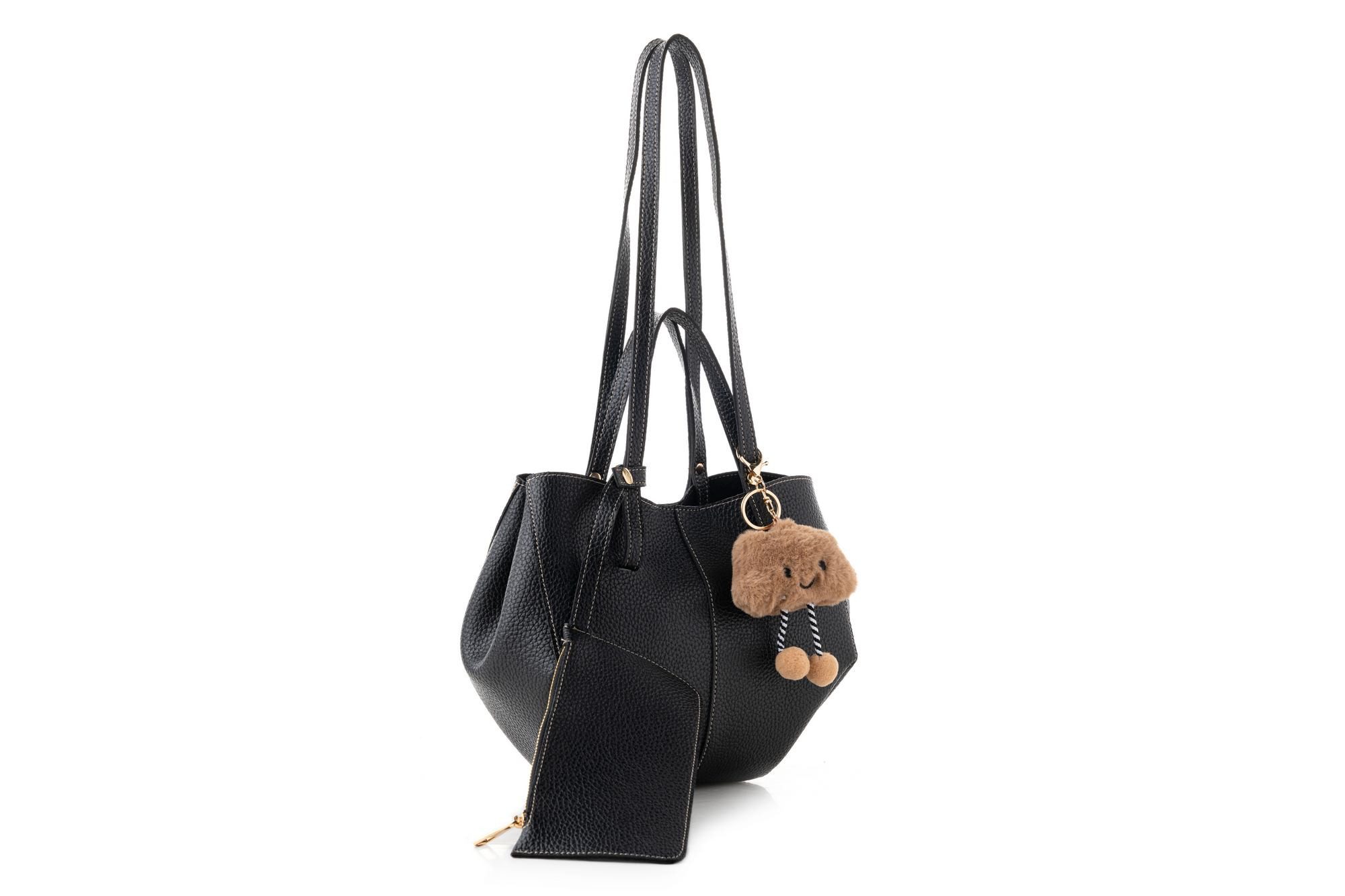 lucky bees Schultertasche 1274 - Tan 100% Polyvinyl-Leder (Packung, 1-tlg., 13/22/28), Polyvinyl-Leder