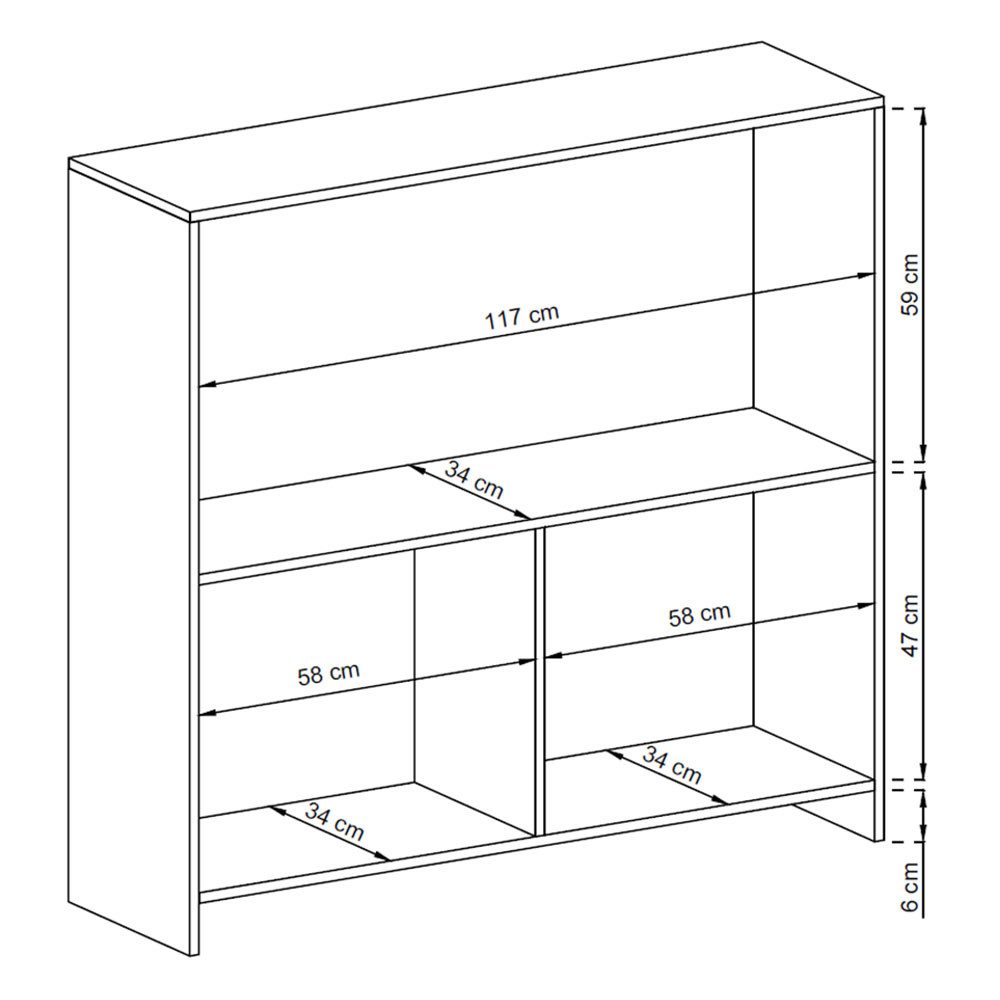 Feldmann-Wohnen Highboard Sky (4-türig, 3 Fächer, 1 St., modernes Holzdekor, Rahmenoptik, Aluminiumgriffe), 120x37x117cm Eiche Riviera