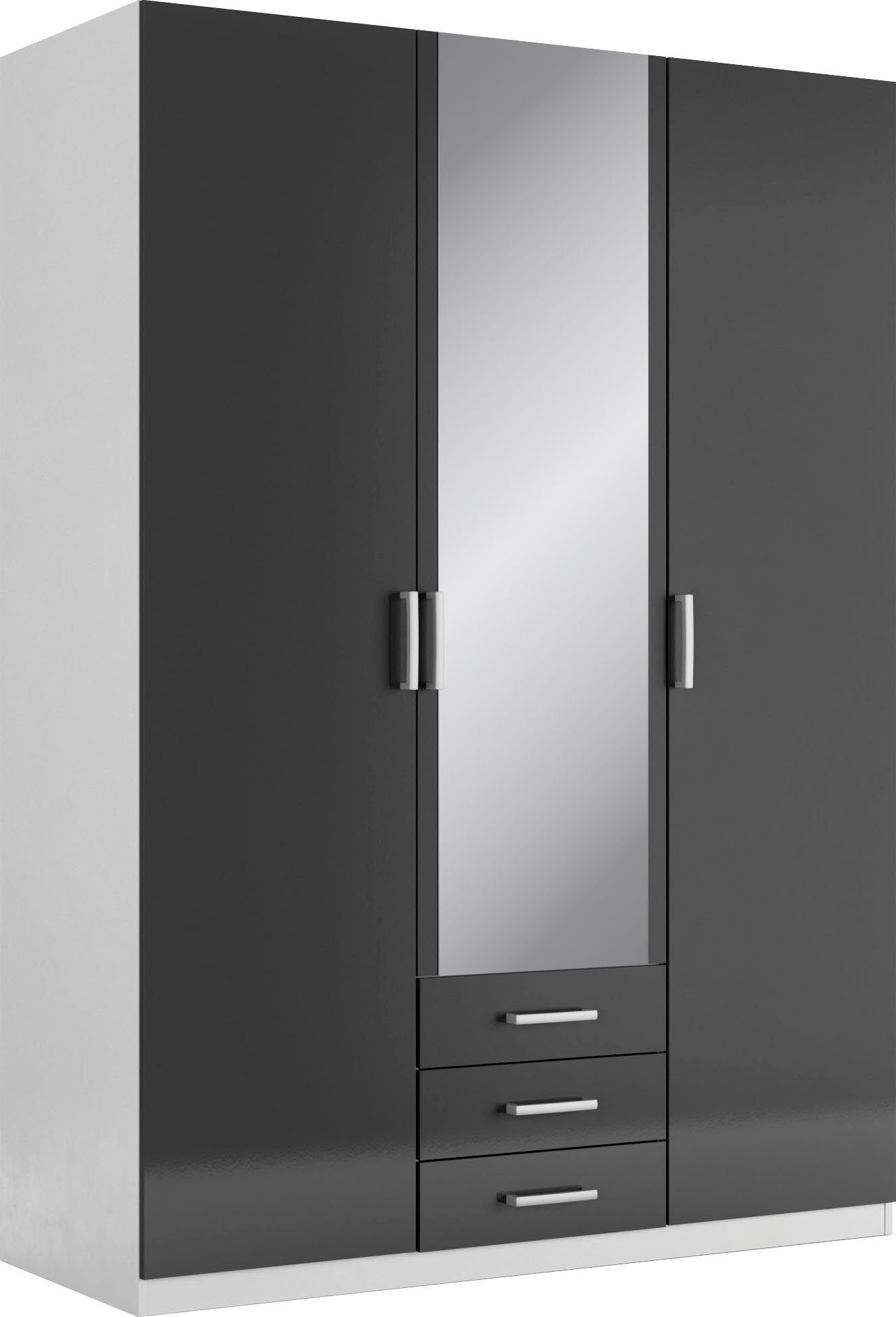 priess Kleiderschrank Amsterdam, viel Stauraum durch viele Schubkästen, Spiegeltüren Optional mit LED-Beleuchtung, Made in Germany