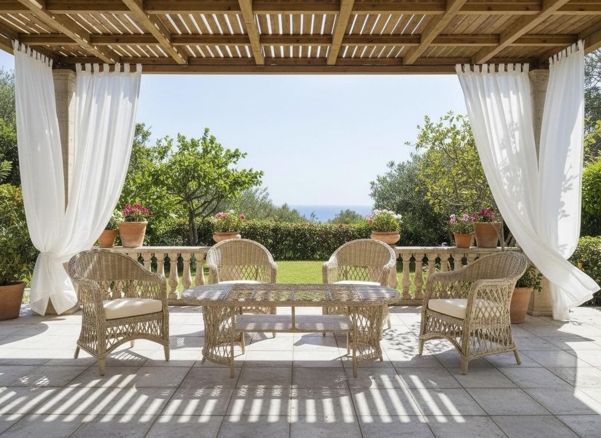 Xlmoebel Gartentisch Moderner Beiger Tisch mit Metallrahmen und Ablage für den Garten (1-St., Moderner Gartentisch in Beige), Made in Europa