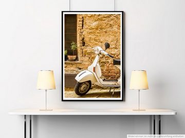 Sinus Art Poster 90x60cm Poster Fotografie Vespa vor Ziegelmauer