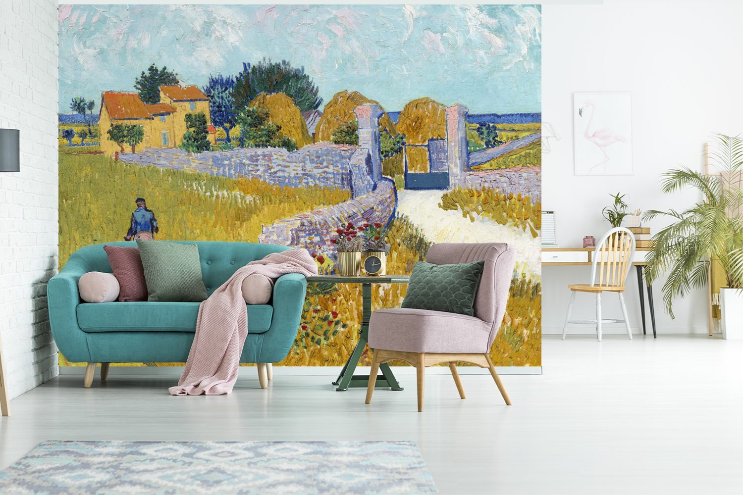 Gogh, St), für Vinyl Kinderzimmer, - Bauernhaus bedruckt, Schlafzimmer, Wallpaper (6 Wohnzimmer, van Provence Fototapete in der Tapete MuchoWow Matt, Vincent